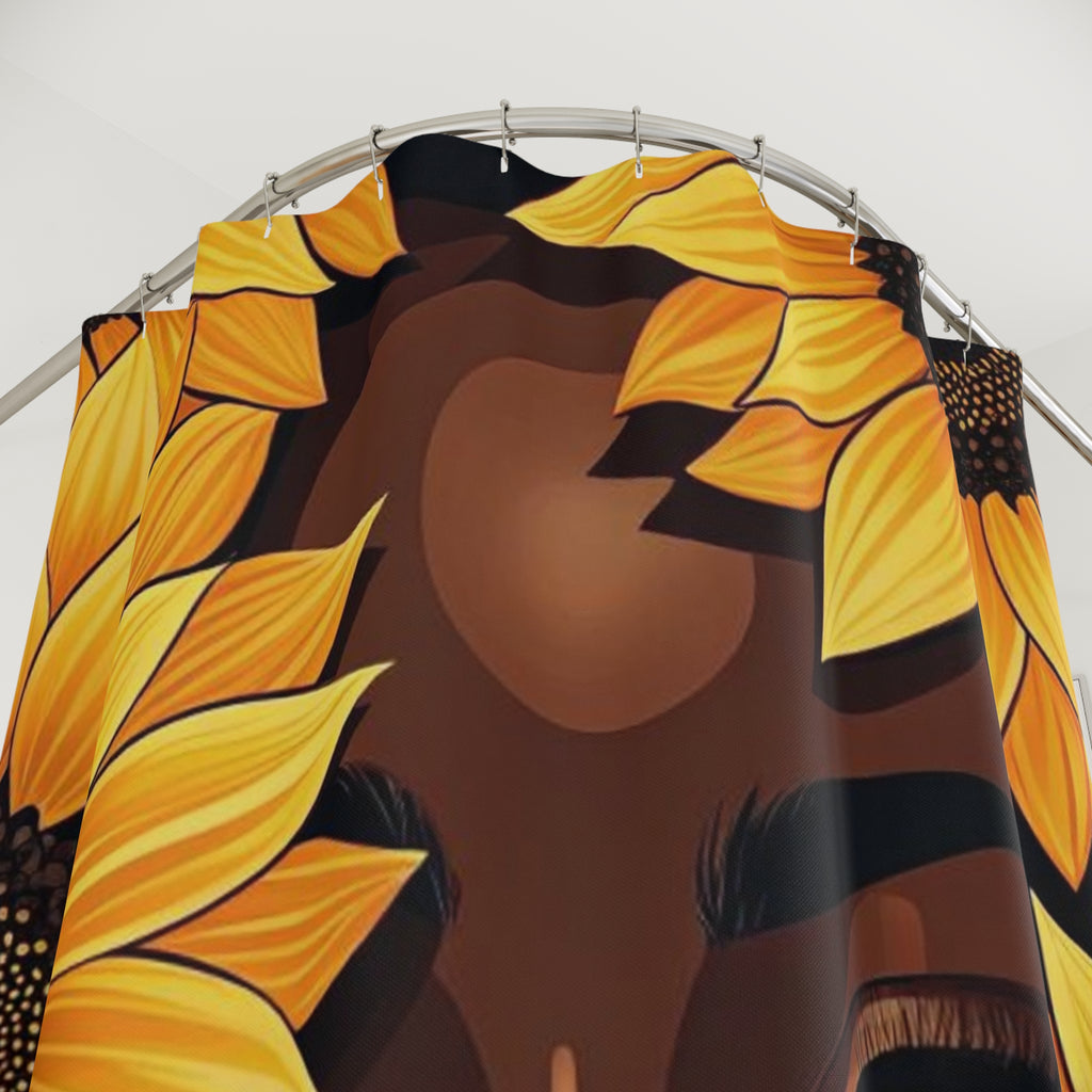 Vibrant Sunflower Shower Curtain, Floral Bathroom Decor, Nature-Inspired Gift, Boho Home Accent, Summer Vibes, Eco-Friendly Design