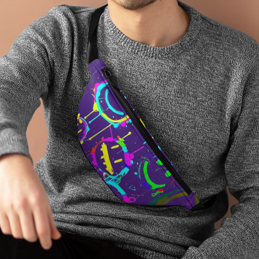 Vibrant Graphic Fanny Pack, Colorful Waist Bag for Festivals, Travel Accessory, Casual Outing, Hands-Free Style