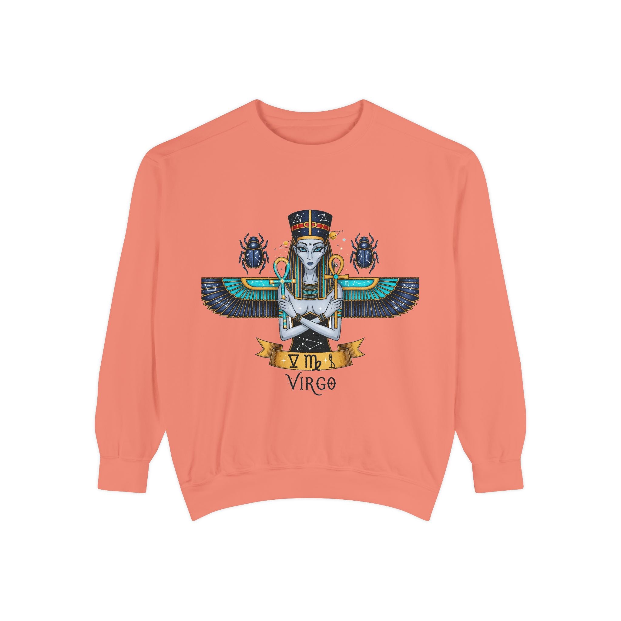 Virgo Goddess Sweatshirt | Unisex Garment-Dyed Hoodie for Astrology Lovers, Cozy Fall Wear, Birthday Gift, Spiritual Apparel