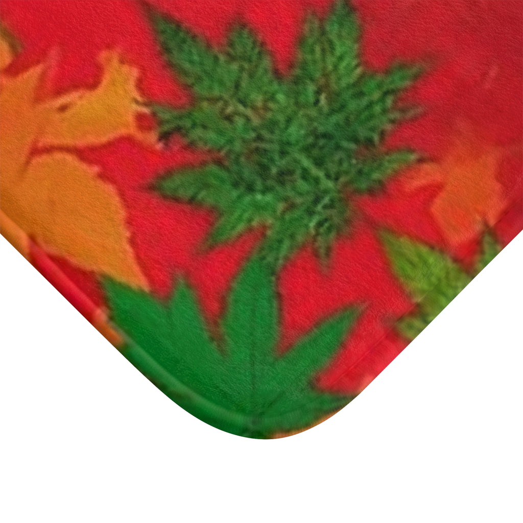 Vibrant Autumn Leaves Bath Mat, Cozy Bathroom Decor, Fall Themed Rug, Nature Inspired Gift, Leaf Pattern Home Accessory, Seasonal Mat