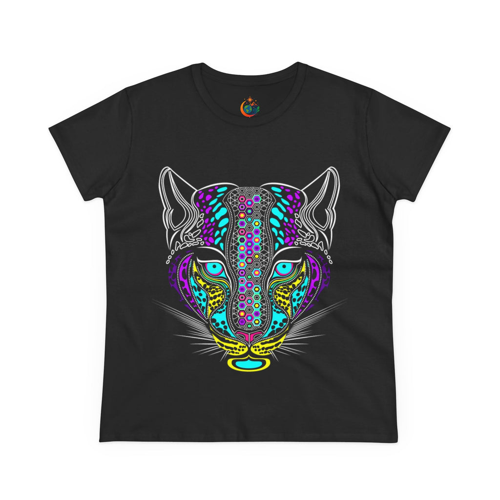 Colorful Tiger Print Women's Cotton Tee, Animal Lover Gift, Casual Wear, Boho Style, Unique Graphic Shirt