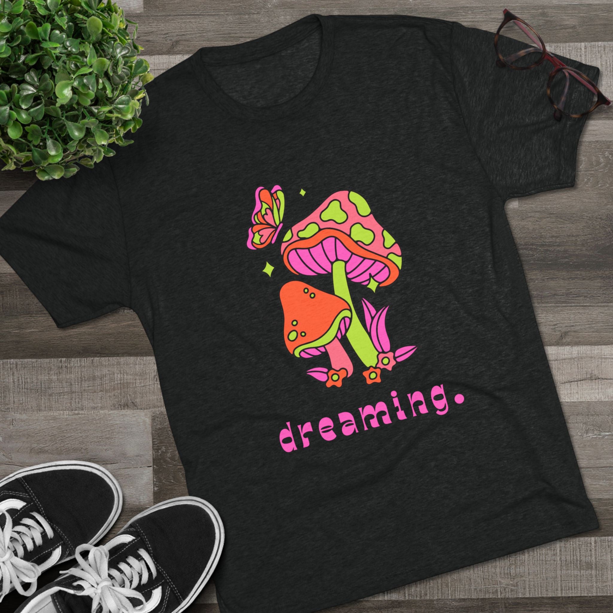 Dreamy Mushroom Unisex Tee, Cute Graphic Tee, Gifts for Dreamers, Casual Wear, Nature Lover's Apparel, Festival T-Shirt