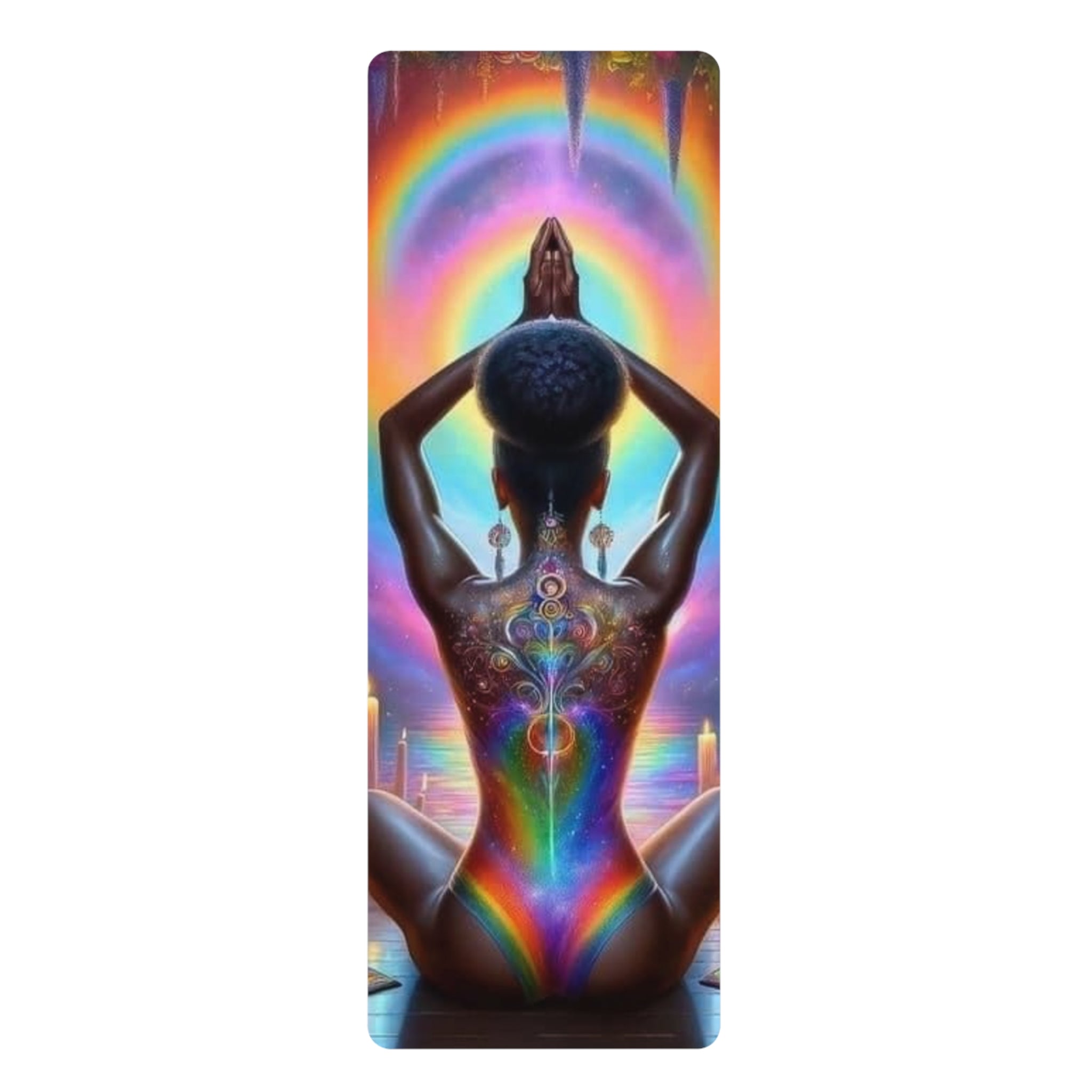 Rainbow Chakra Yoga Mat, Colorful Non-Slip Exercise Mat, Spiritual Meditation Mat, Yoga Gift for Her, Fitness Accessory