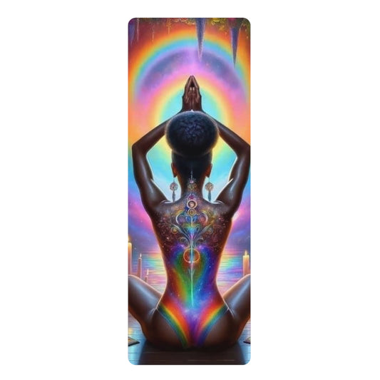 Rainbow Chakra Yoga Mat, Colorful Non-Slip Exercise Mat, Spiritual Meditation Mat, Yoga Gift for Her, Fitness Accessory