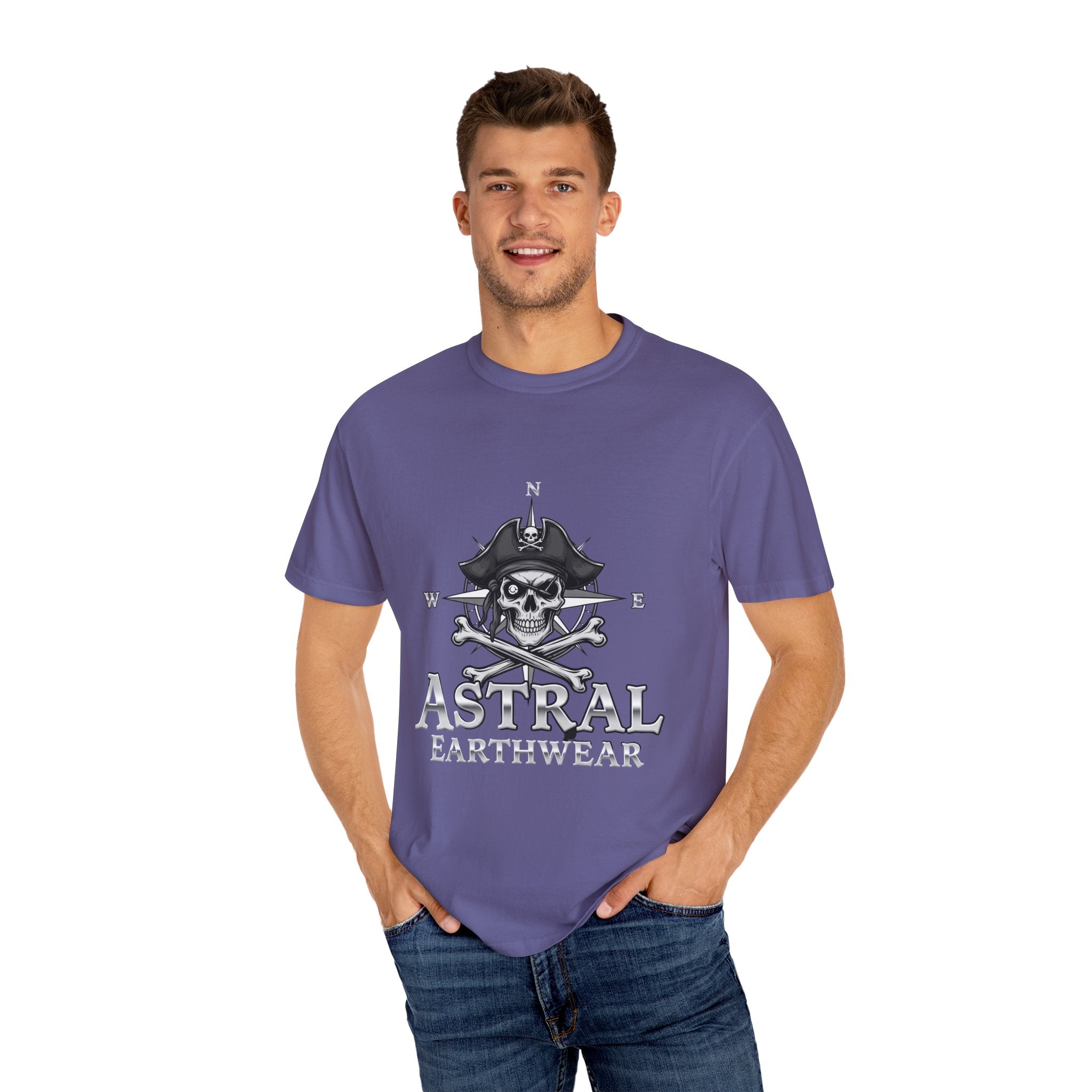 Astral Pirate Garment-Dyed T-shirt | Casual Crew Neck Tee, Pirate Apparel, Graphic Tee, Unisex T-shirt, Gift for Adventurers