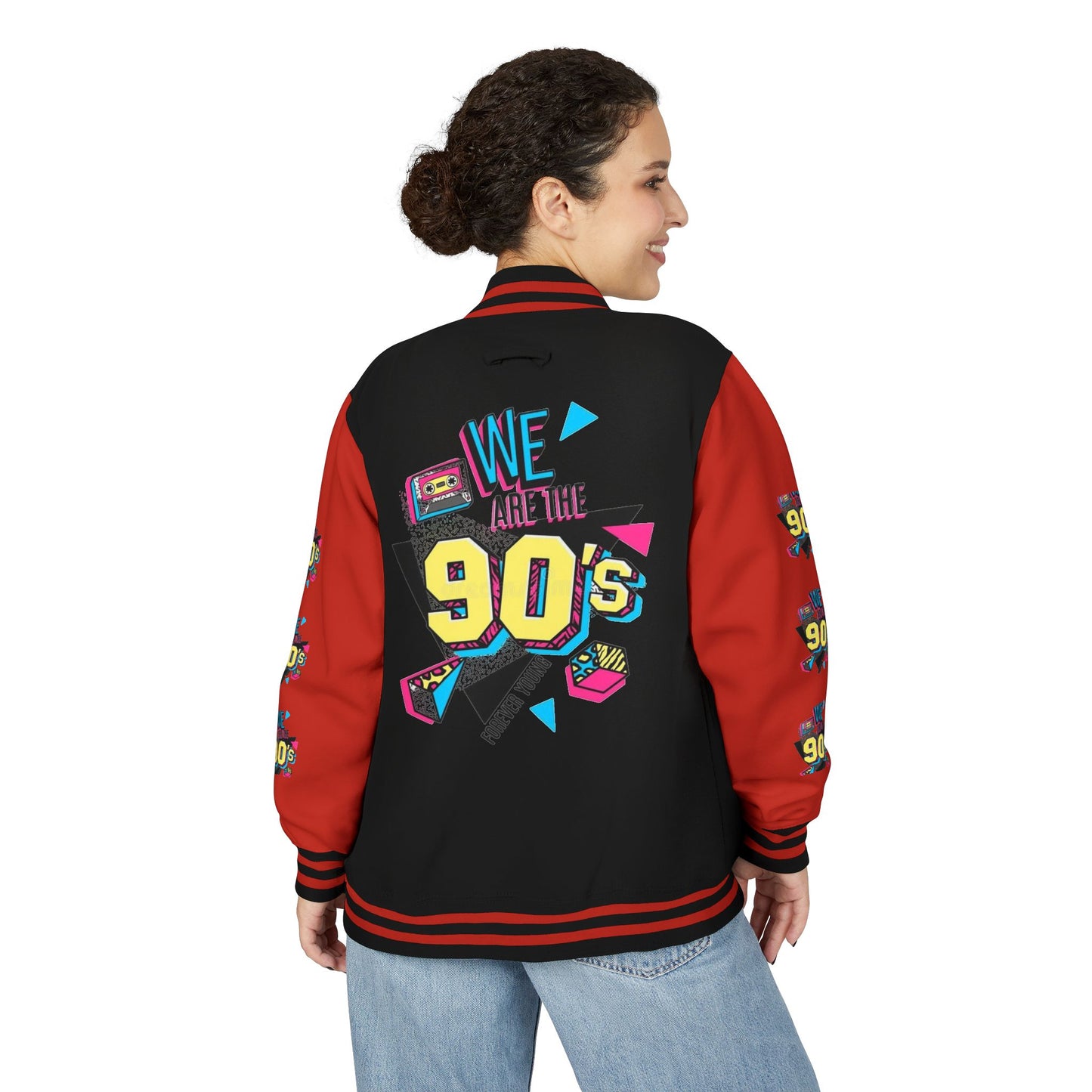 90's Nostalgia Unisex Letterman Jacket - Vintage Style, Retro Apparel, Gift for Him/Her, 90's Themed Party, Unisex Fashion