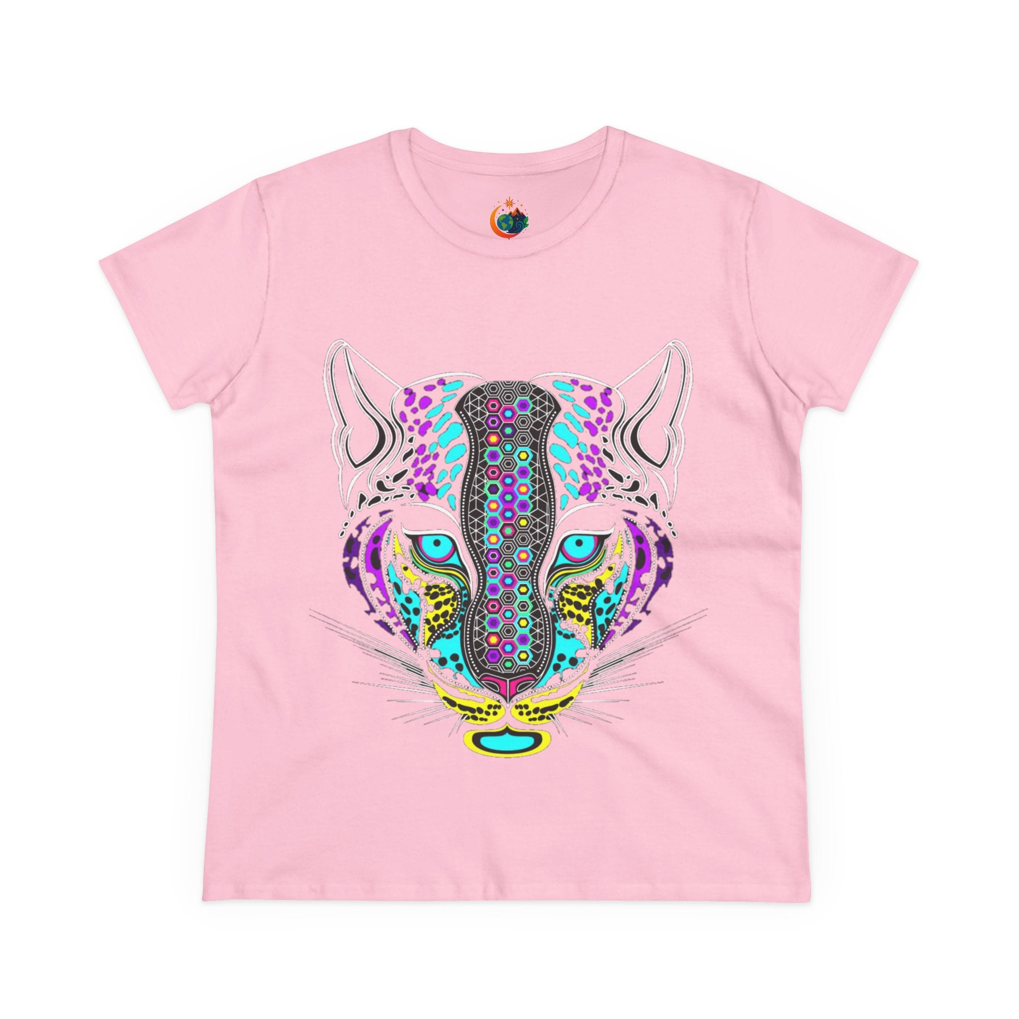 Colorful Tiger Print Women's Cotton Tee, Animal Lover Gift, Casual Wear, Boho Style, Unique Graphic Shirt