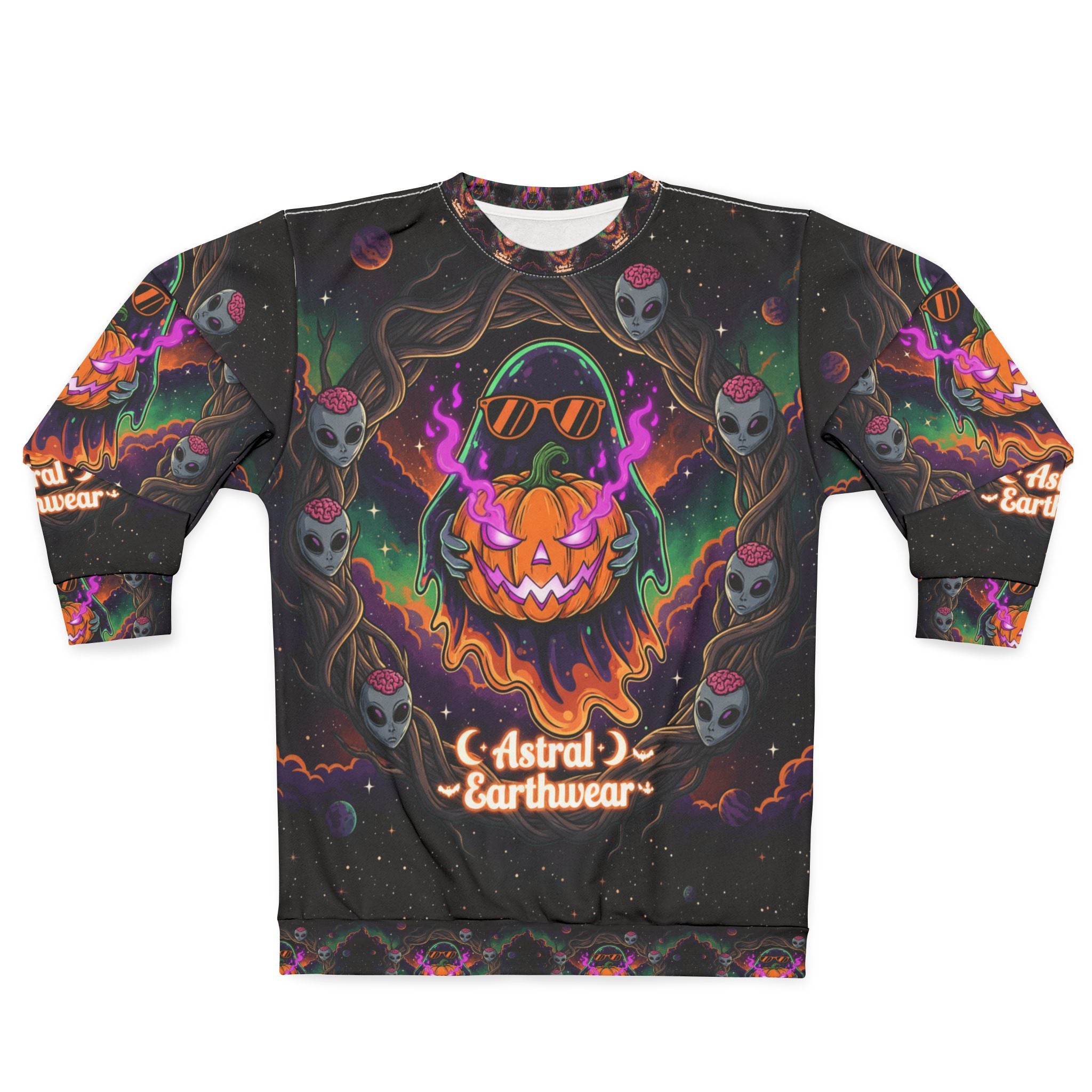 Astral Earthwear Unisex Sweatshirt | Cozy Graphic Sweatshirt for Halloween, Festival, Casual Wear, Unique Gift, Streetwear