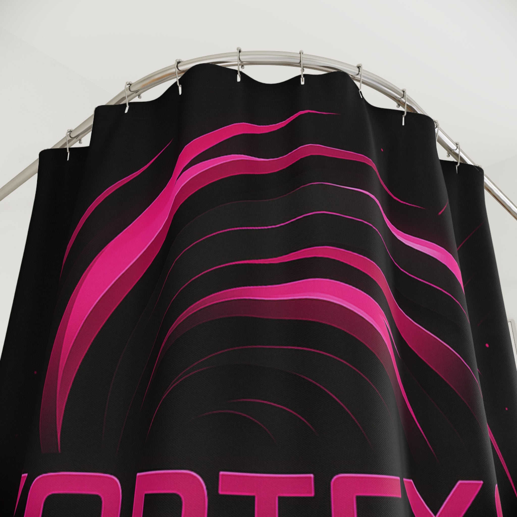 Vortex9 Shower Curtain | Modern Minimalist Decor, Gamer Bathroom Style, Creative Gift for Home, Unique Design for all Occasions