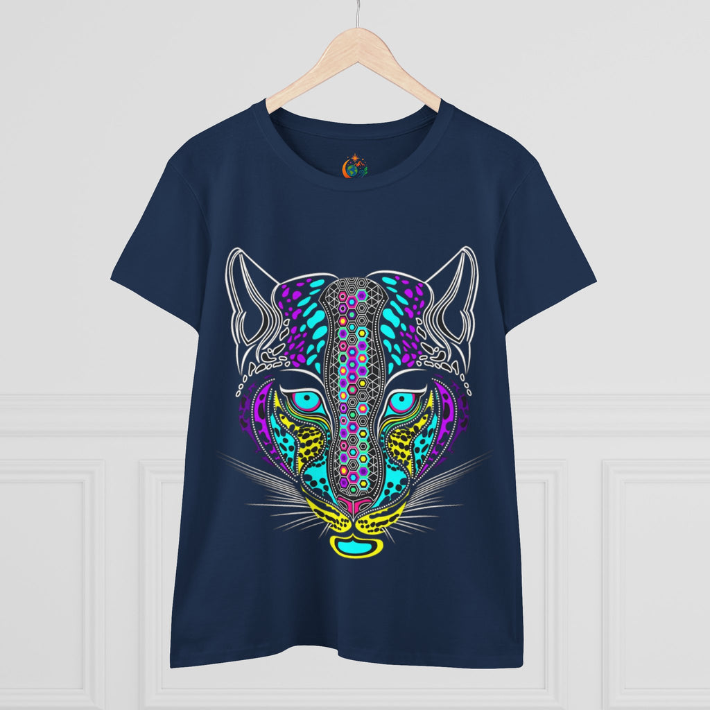 Colorful Tiger Print Women's Cotton Tee, Animal Lover Gift, Casual Wear, Boho Style, Unique Graphic Shirt