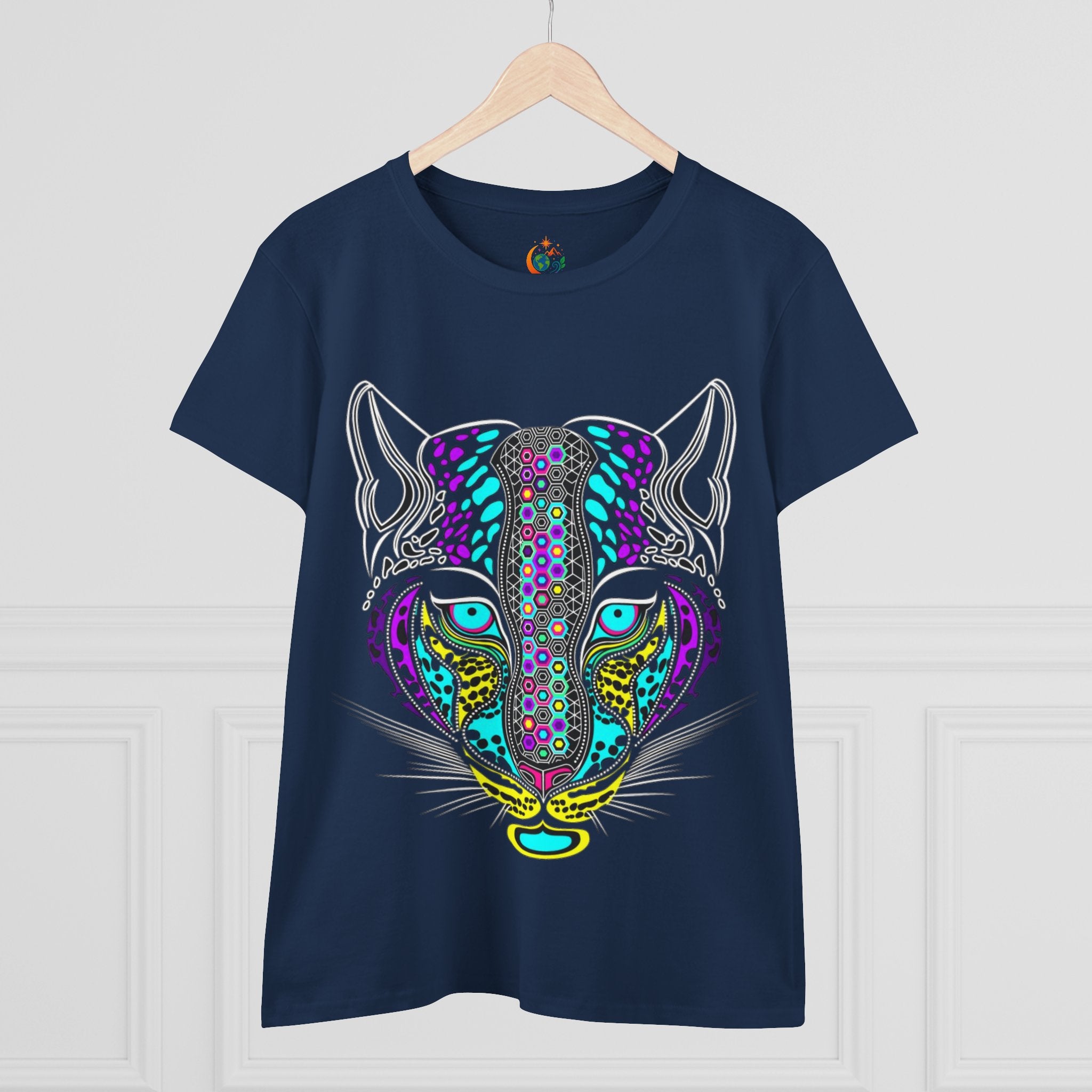 Colorful Tiger Print Women's Cotton Tee, Animal Lover Gift, Casual Wear, Boho Style, Unique Graphic Shirt