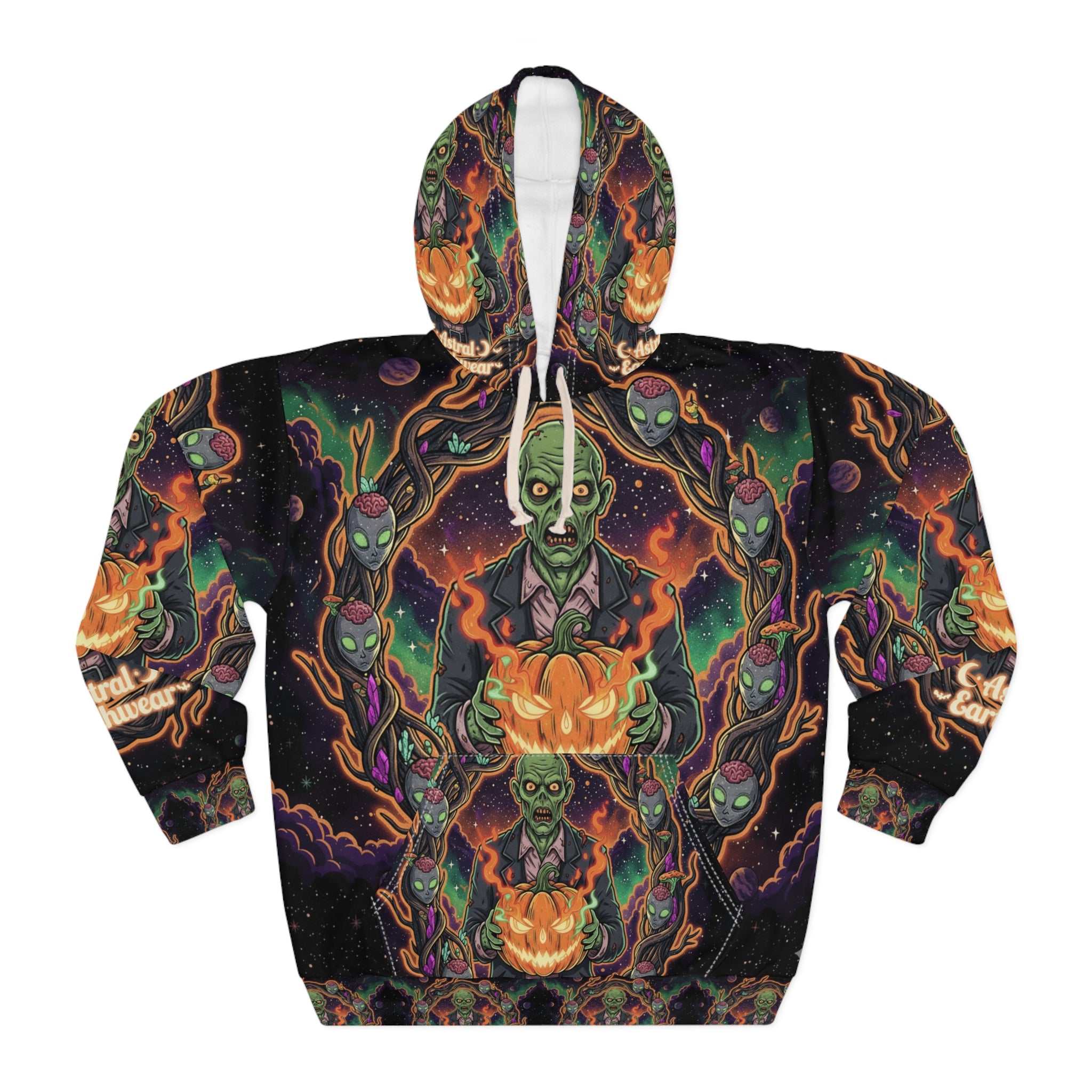 Spooky Alien Themed Unisex Pullover Hoodie, Halloween Apparel, Outer Space Fashion, Labyrinth Graphic Hoodie, Gift for Sci-Fi Lovers