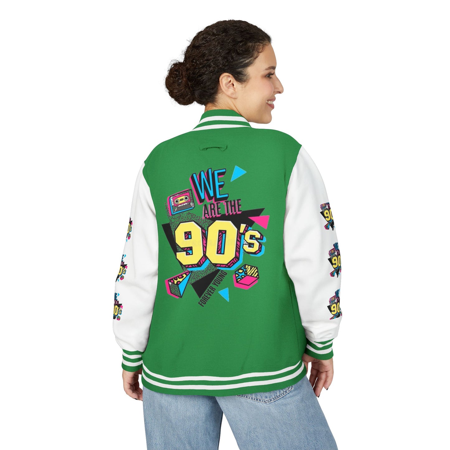 90's Nostalgia Unisex Letterman Jacket - Vintage Style, Retro Apparel, Gift for Him/Her, 90's Themed Party, Unisex Fashion