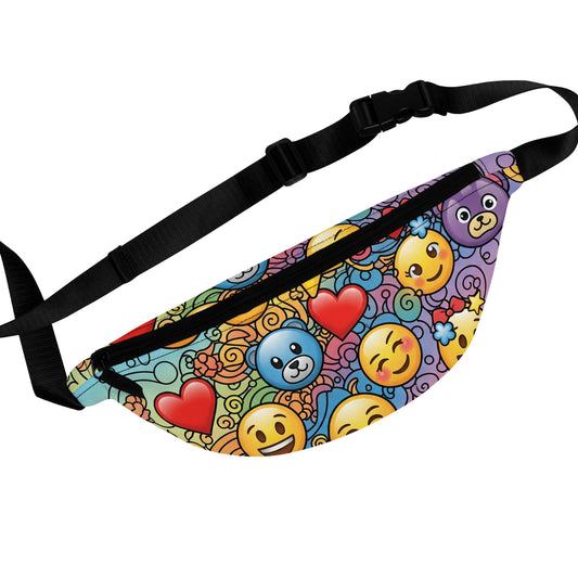 Colorful Emoji Fanny Pack | Fun Festival Accessory, Perfect for Travel, Festivals, Gifts, and Summer Outings