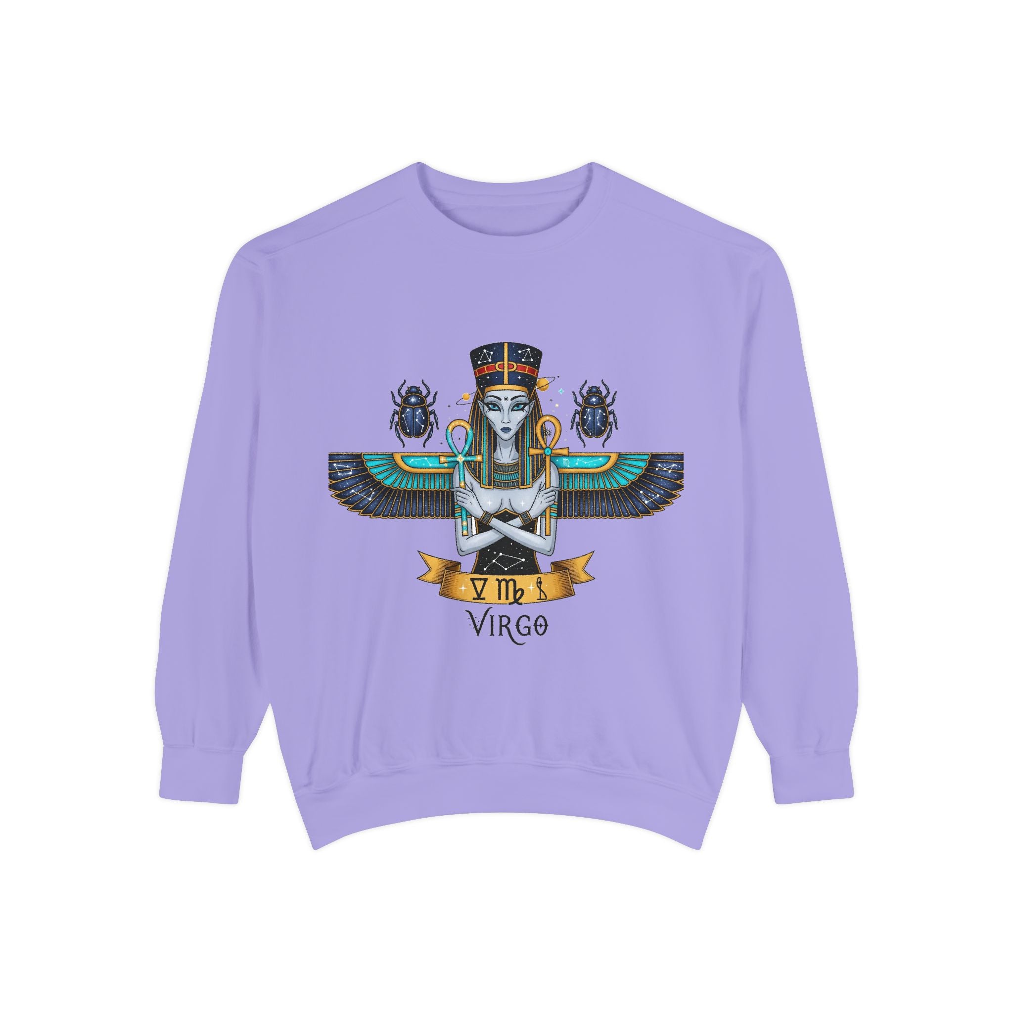 Virgo Goddess Sweatshirt | Unisex Garment-Dyed Hoodie for Astrology Lovers, Cozy Fall Wear, Birthday Gift, Spiritual Apparel