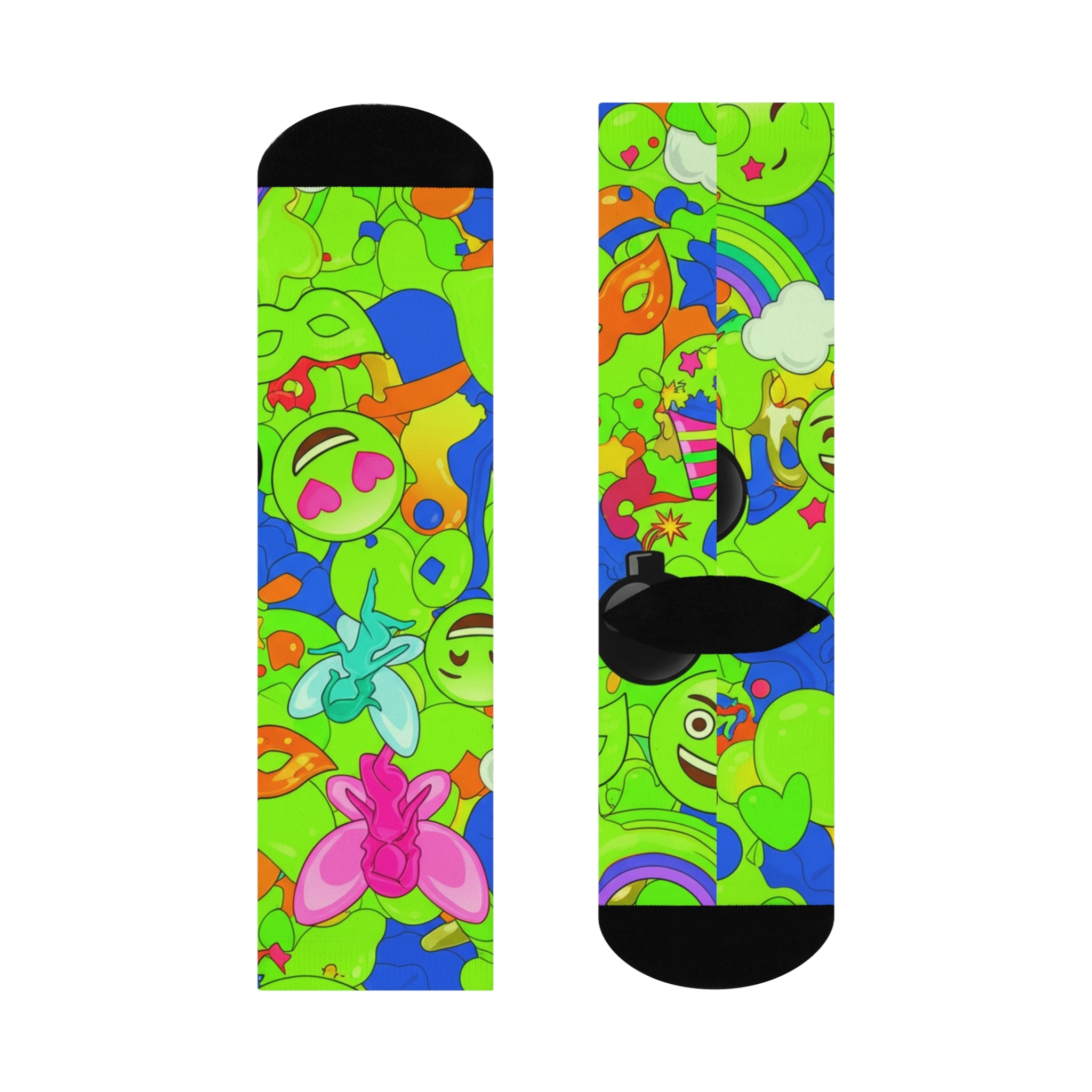 Vibrant Cushioned Crew Socks for Fun Loving Spirits | Funky Gift, Colorful Fashion, Everyday Wear, Quirky Style, Playful Accessories