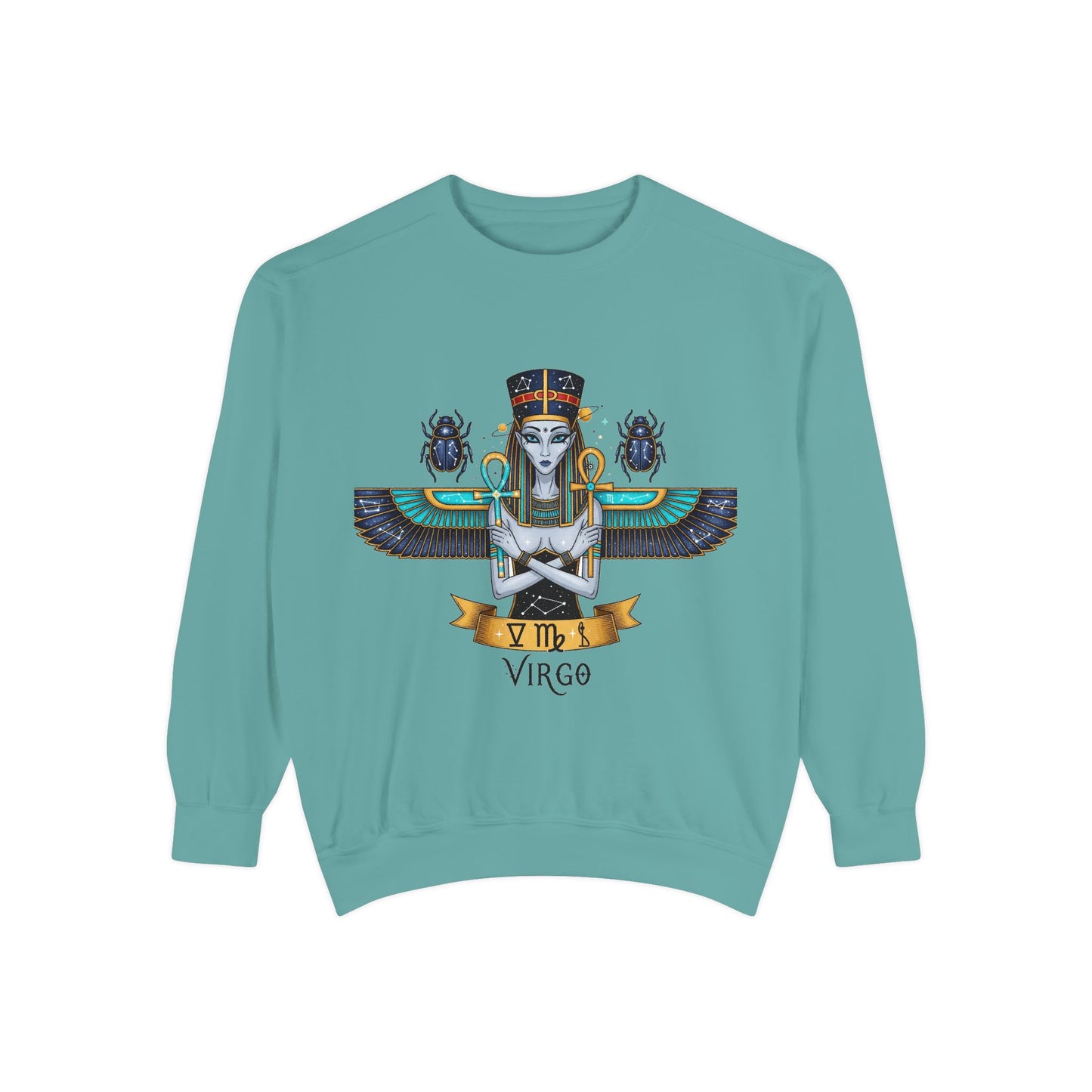 Virgo Goddess Sweatshirt | Unisex Garment-Dyed Hoodie for Astrology Lovers, Cozy Fall Wear, Birthday Gift, Spiritual Apparel