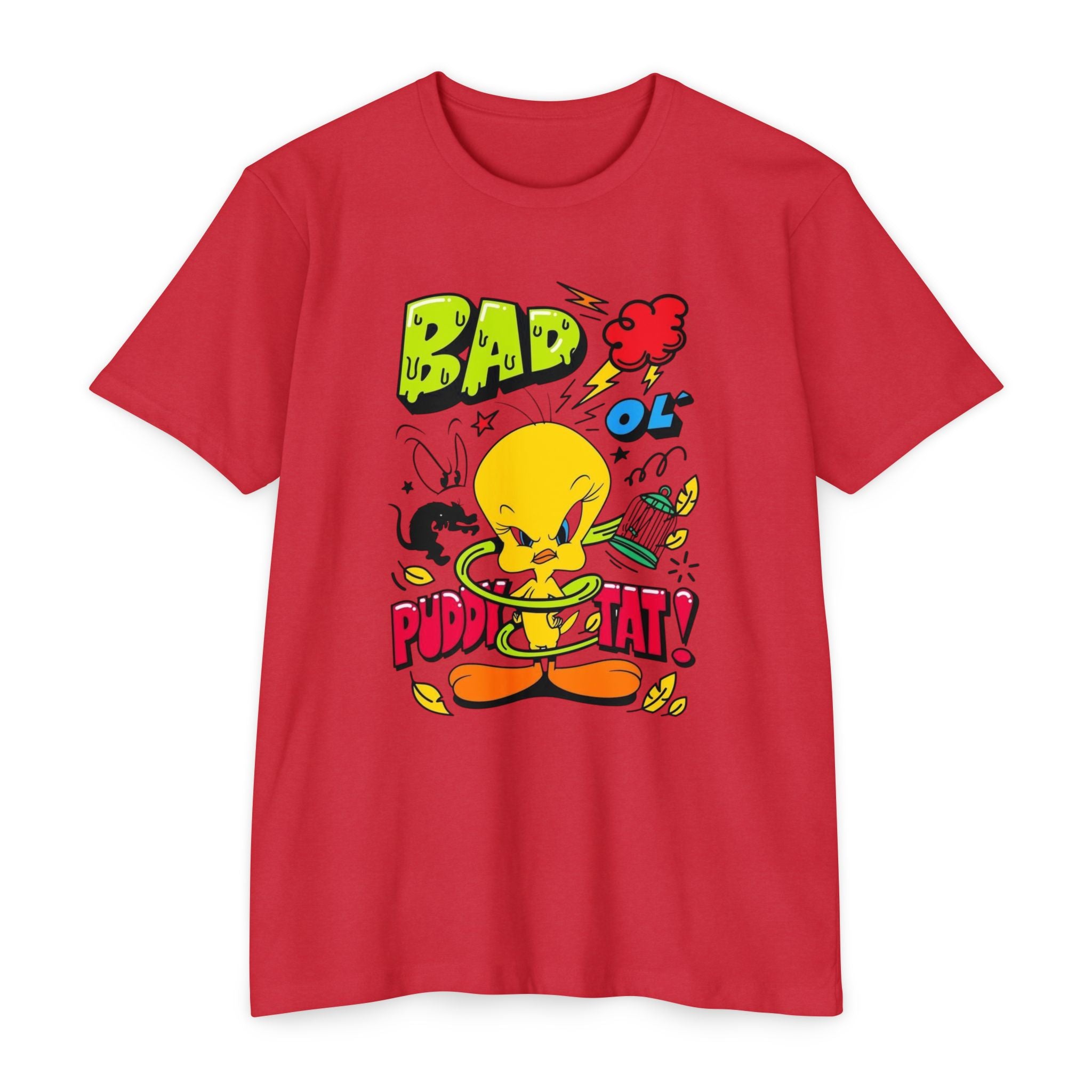 Bad Ol' Puddy Tat T-shirt, Unisex Jersey Tee, Vintage Cartoon Top, Fun Graphic Tee, Quirky Gift for Fans, Retro Style Apparel