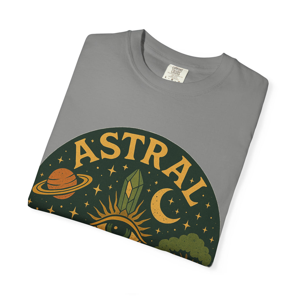 Astral Earthwear Unisex T-Shirt, Boho Graphic Tee, Celestial Design Shirt, Gift for Nature Lovers, Casual Earthy Style