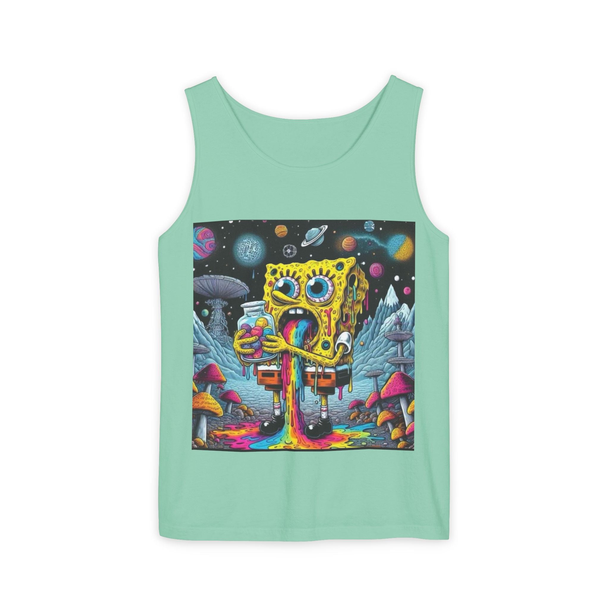 Colorful Spongebob Tank Top - Unisex Garment-Dyed Summer Wear