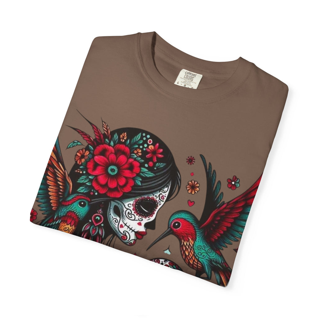 Sugar Skull Floral Unisex T-Shirt - Vibrant Day of the Dead Design