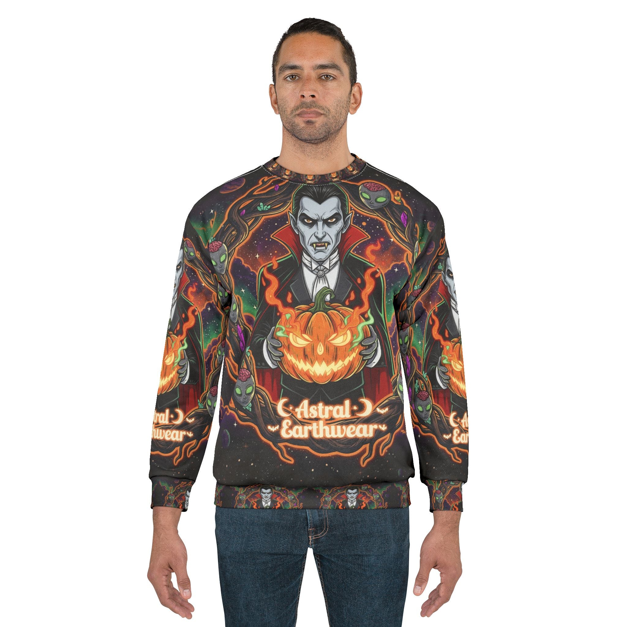 Spooky Vibes Unisex Sweatshirt for Halloween, Cozy Fall Fashion, Unique Gift, Astral Earthwear, Unisex Apparel, Halloween Costume