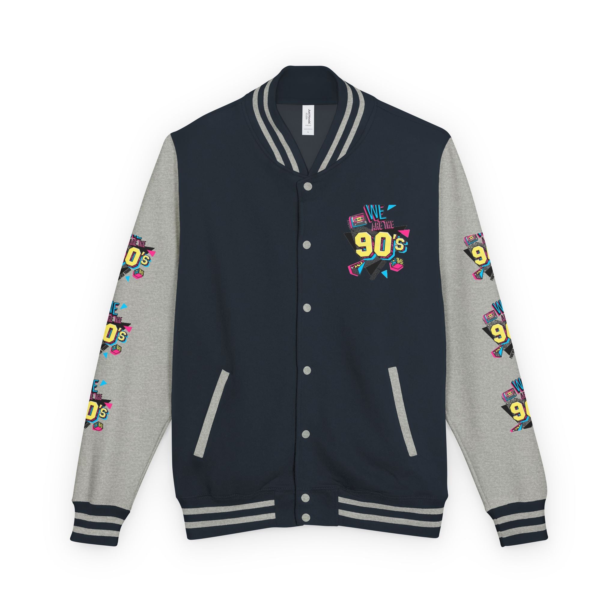 90's Nostalgia Unisex Letterman Jacket - Vintage Style, Retro Apparel, Gift for Him/Her, 90's Themed Party, Unisex Fashion