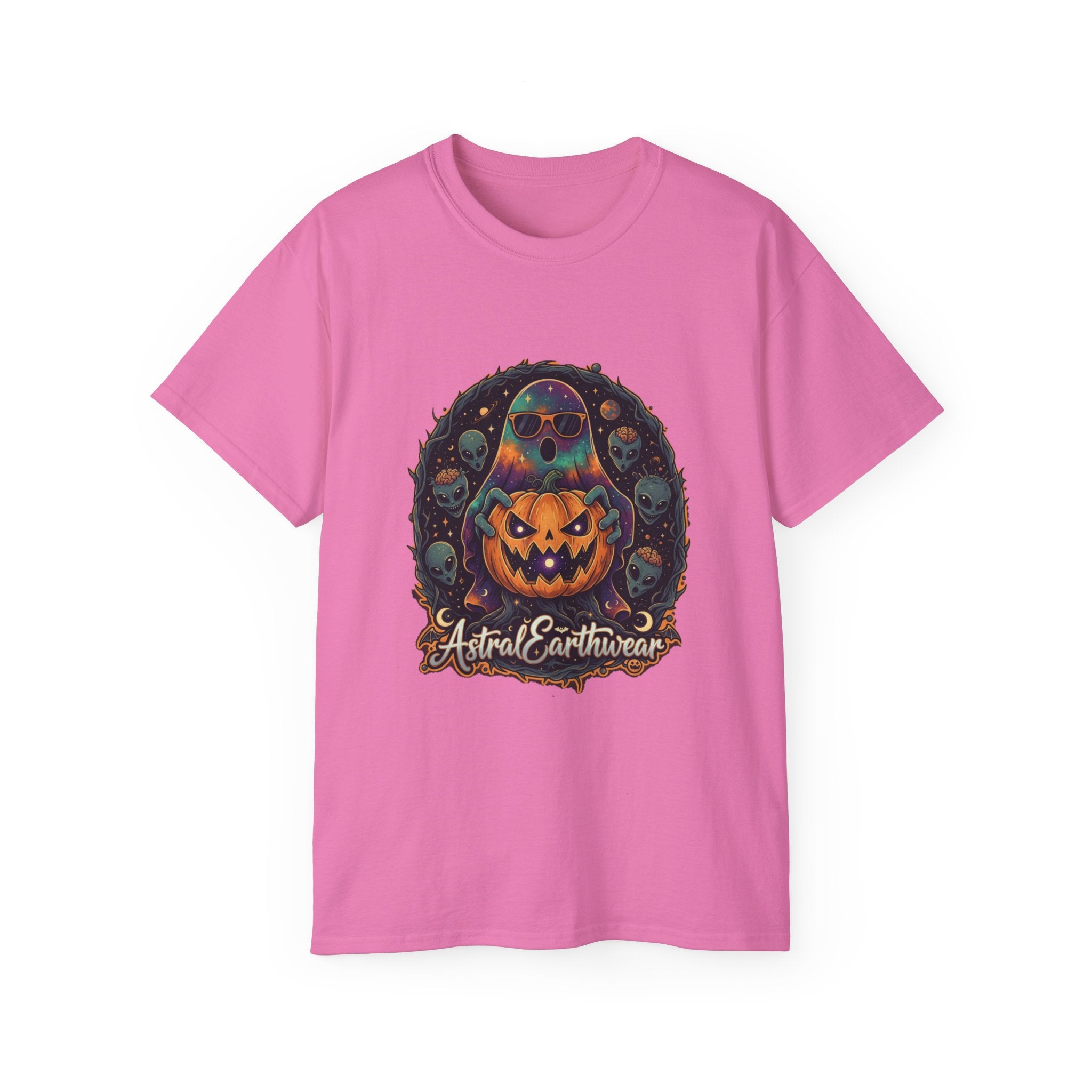 Astral Earthwear Pumpkin Graphic Unisex Tee, Halloween Shirt, Fall Outfit, Casual Wear, Spooky T-Shirt, Unique Gift Idea