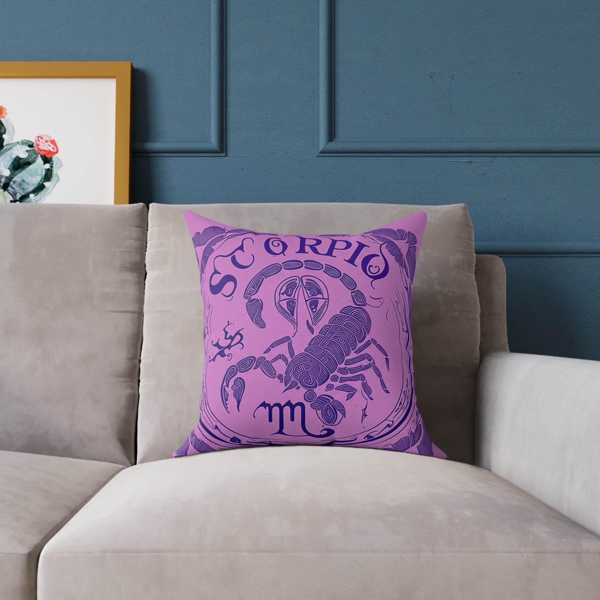 Astrology-Themed Decorative Pillow, Scorpio Zodiac Throw Cushion, Unique Home Decor, Horoscope Gift, Birthday Surprise, Boho Room Accent