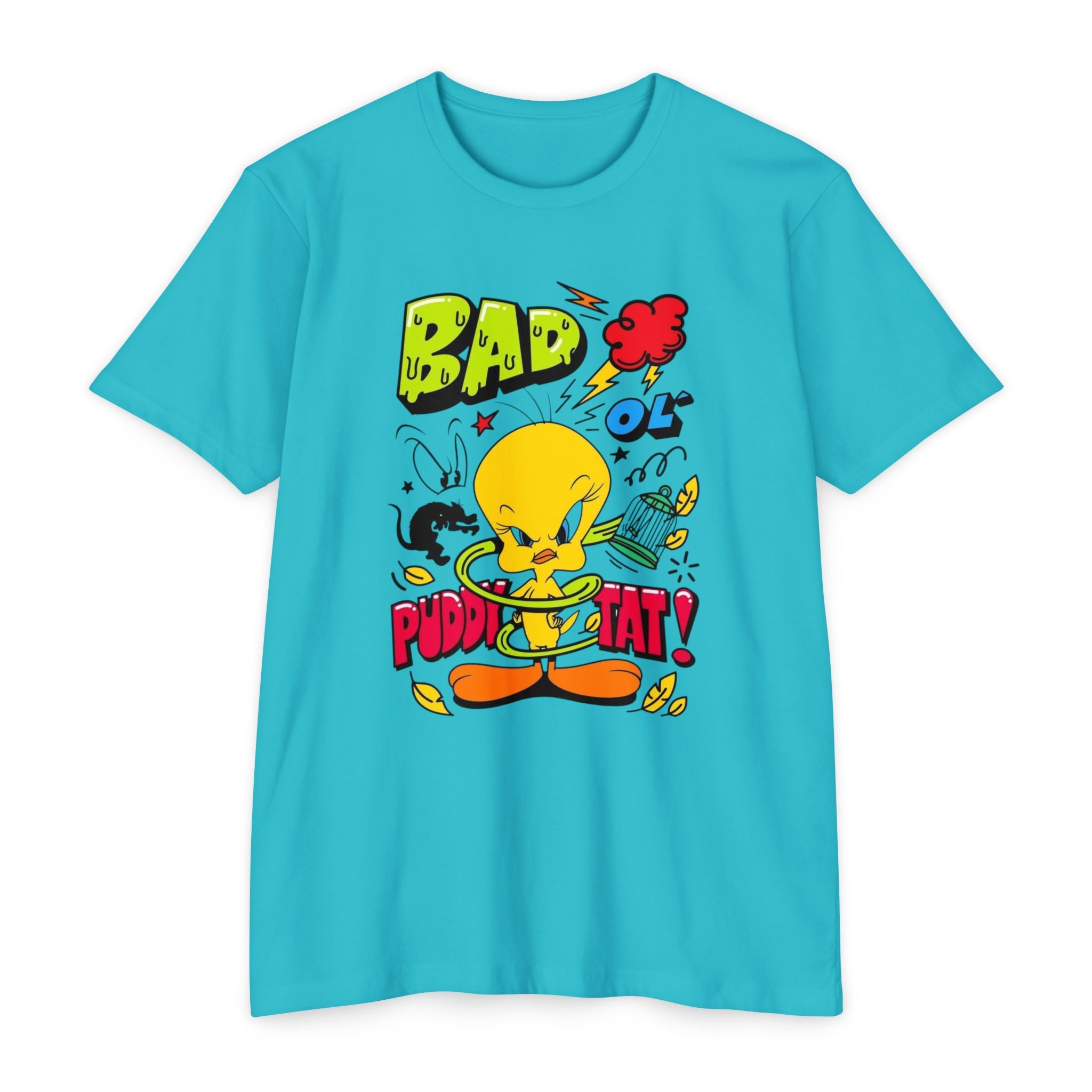 Bad Ol' Puddy Tat T-shirt, Unisex Jersey Tee, Vintage Cartoon Top, Fun Graphic Tee, Quirky Gift for Fans, Retro Style Apparel