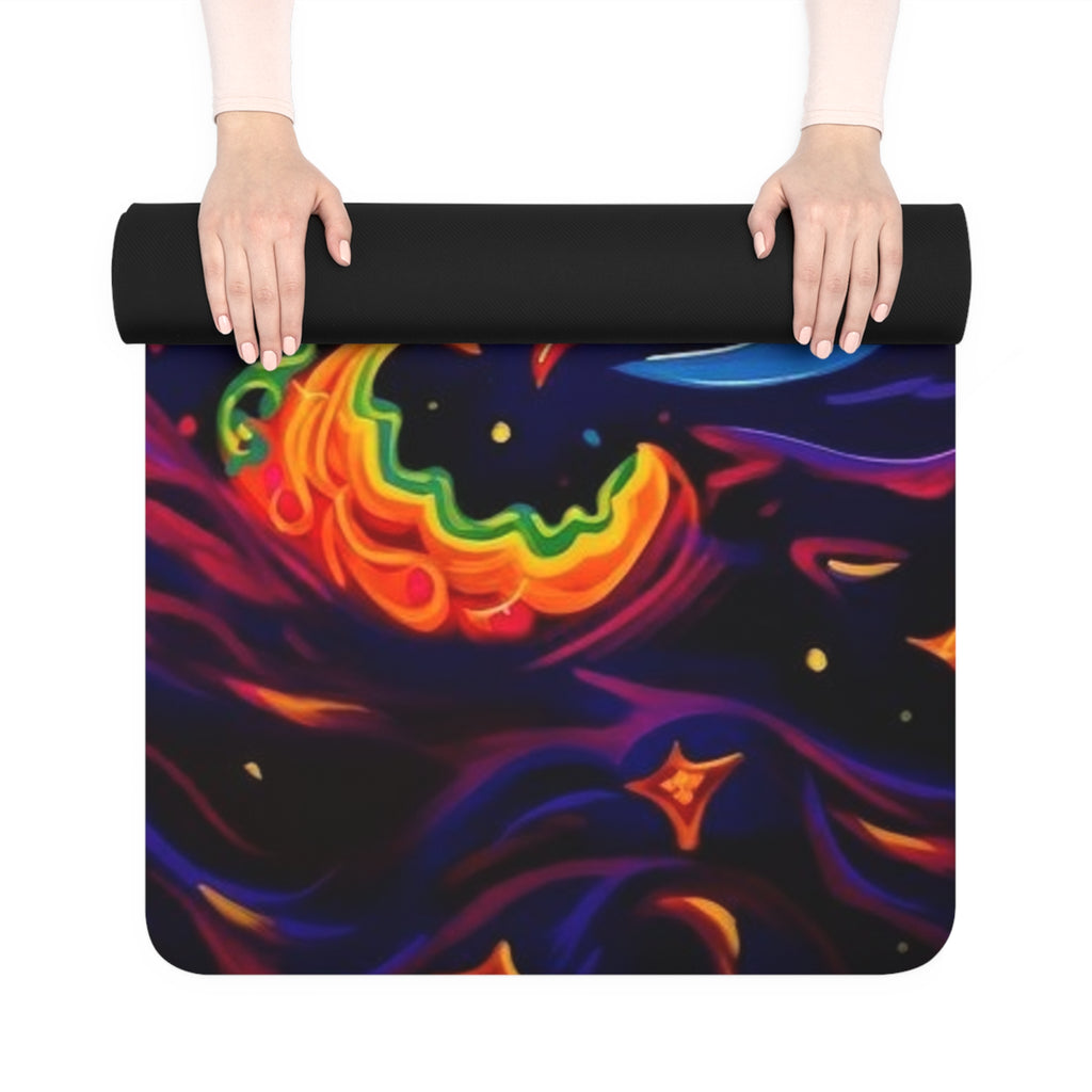 Vibrant Rubber Yoga Mat, Sun and Moon Design Yoga Mat, Exercise Mat, Meditation Mat, Gift for Yoga Lovers, Home Gym Decor