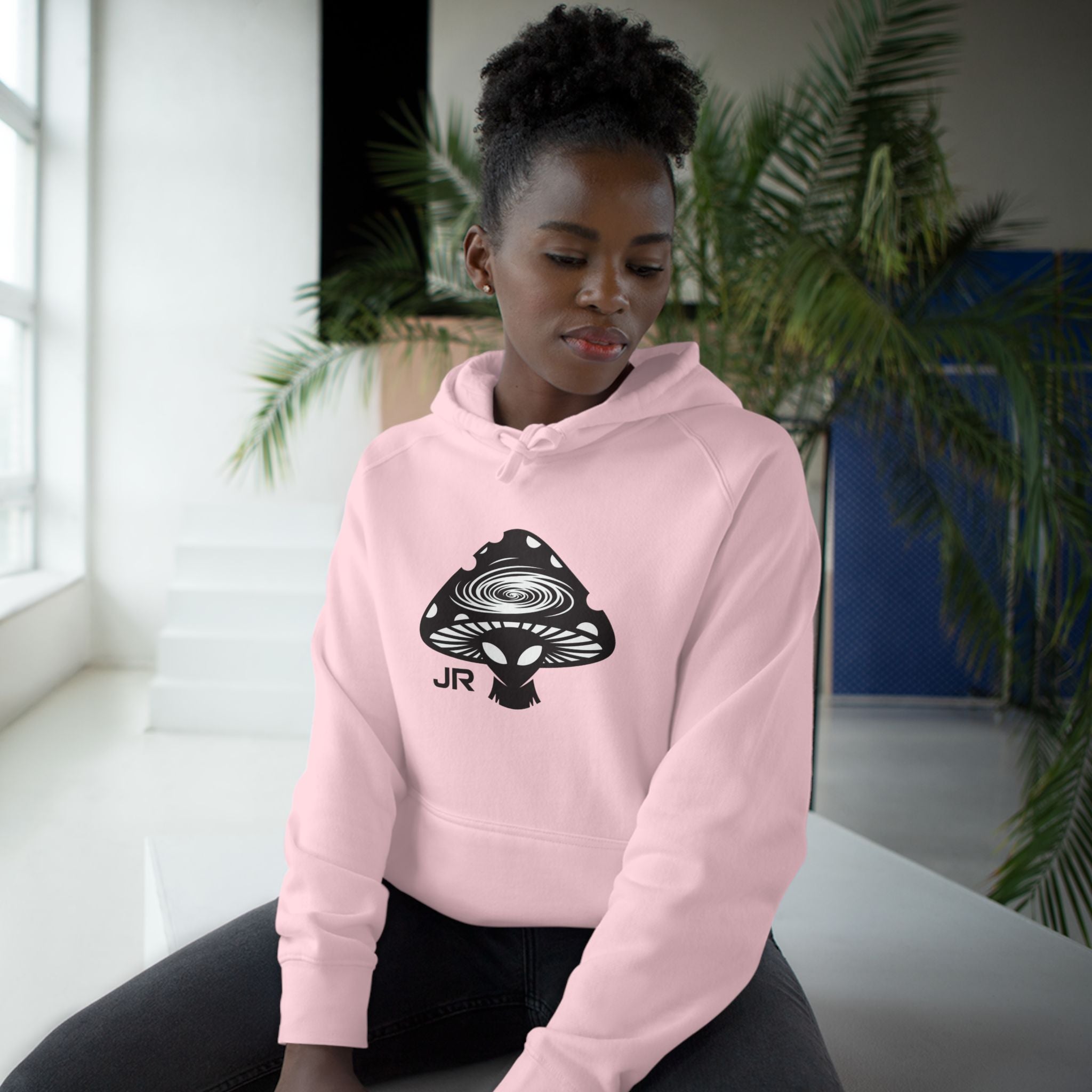 Cosmic Mushroom Unisex Hoodie, Planetary Vibes Sweatshirt, Psychedelic Gift for Nature Lovers, Unique Apparel for Festivals