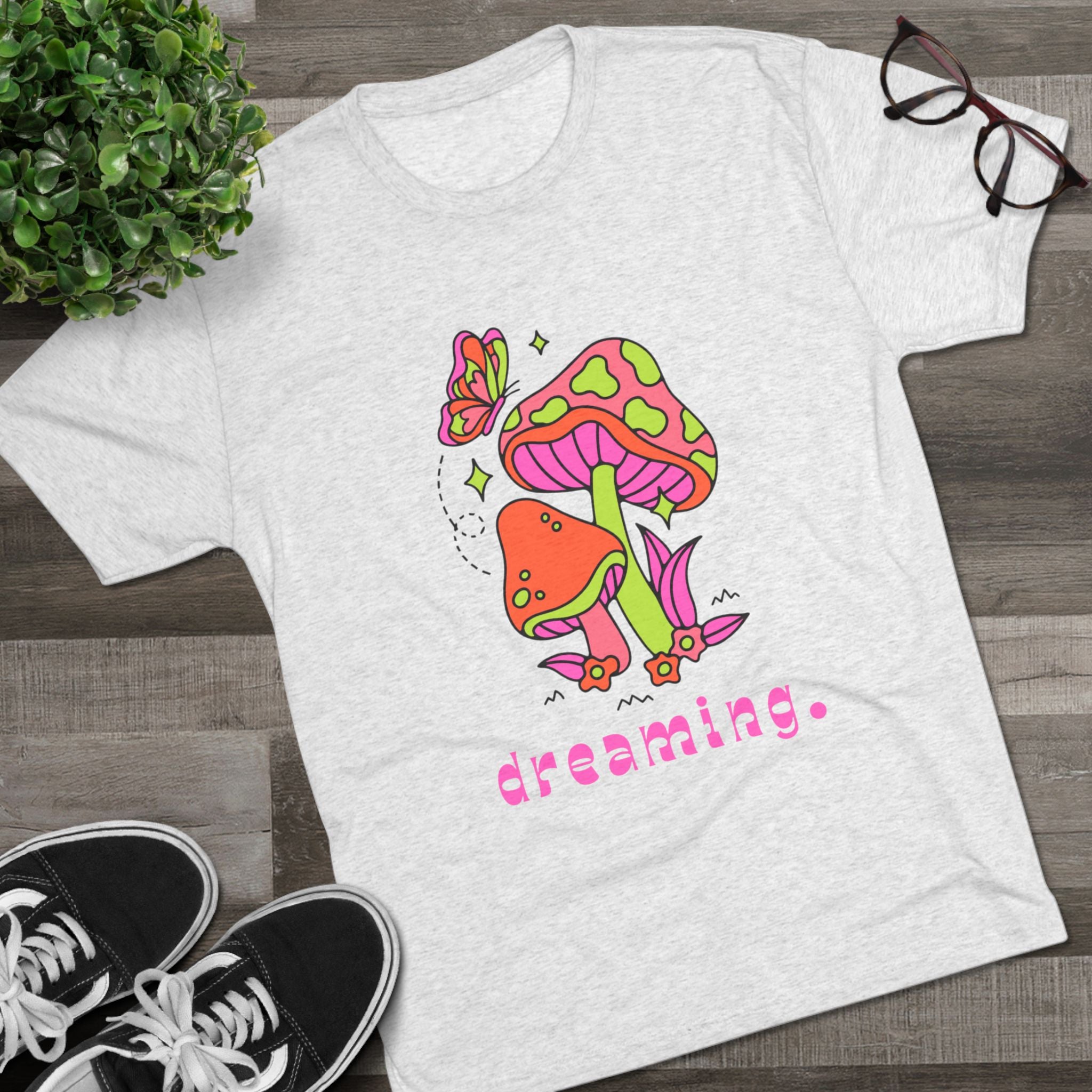 Dreamy Mushroom Unisex Tee, Cute Graphic Tee, Gifts for Dreamers, Casual Wear, Nature Lover's Apparel, Festival T-Shirt