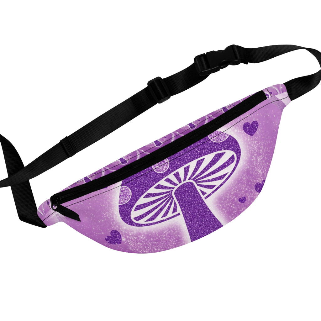 Purple Mushroom Fanny Pack, Trendy Bumbag for Festivals, Outdoor Adventure Bag, Cute Hip Pack, Mushroom Lover Gift