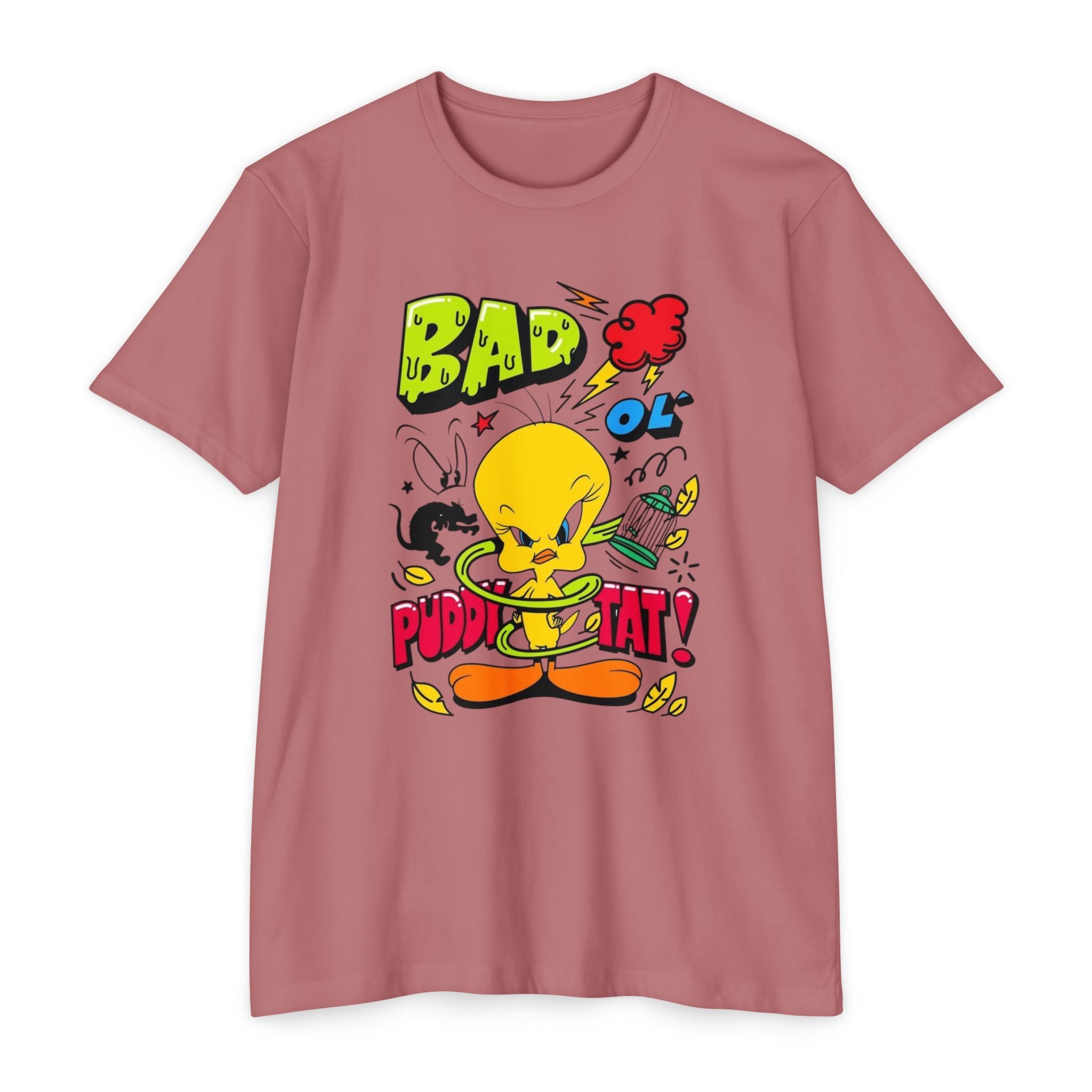 Bad Ol' Puddy Tat T-shirt, Unisex Jersey Tee, Vintage Cartoon Top, Fun Graphic Tee, Quirky Gift for Fans, Retro Style Apparel