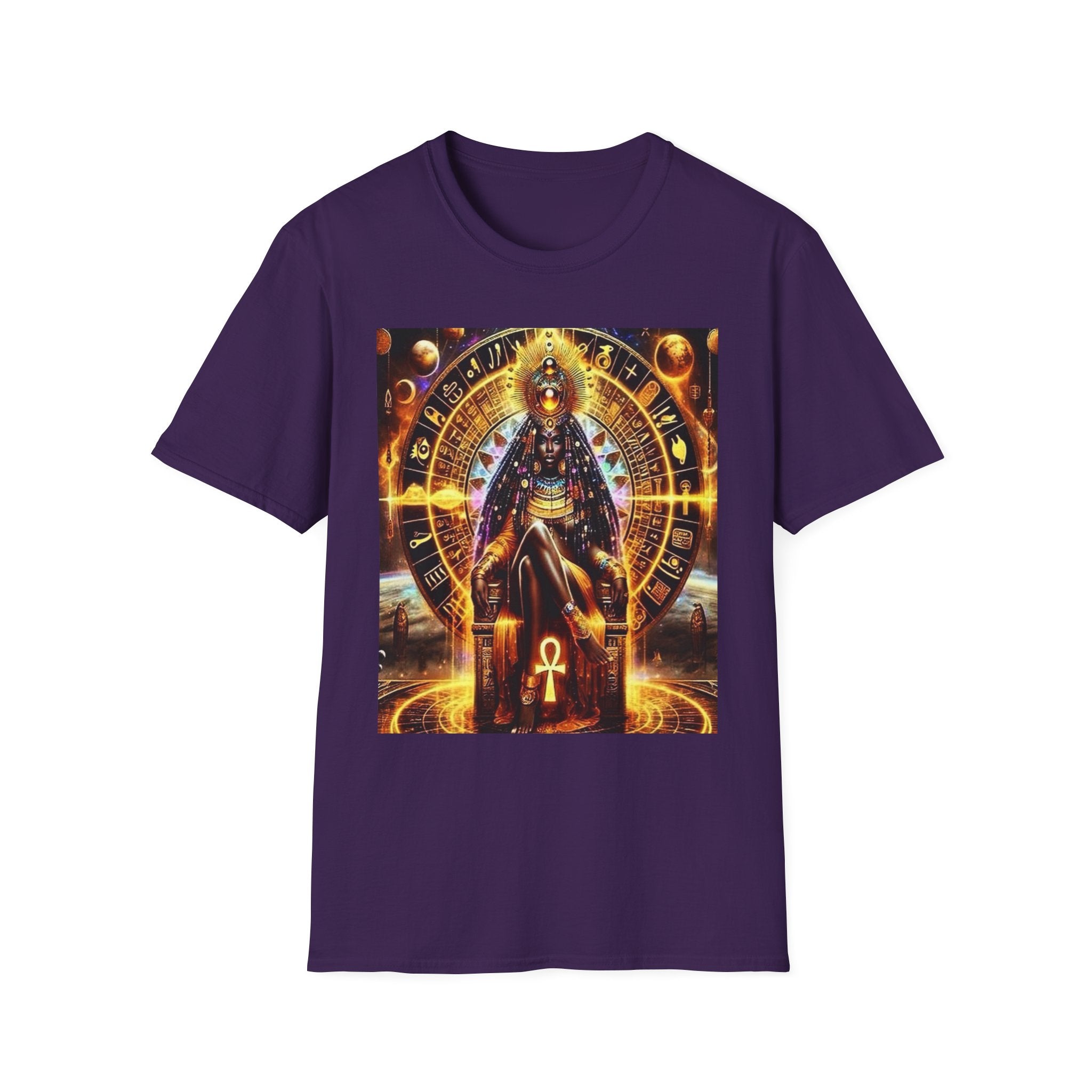 Cosmic Vibes Unisex T-Shirt, Spiritual Tee, Ankh Design Shirt, Festival Wear, Gift for Mystic Souls, Meditation Apparel