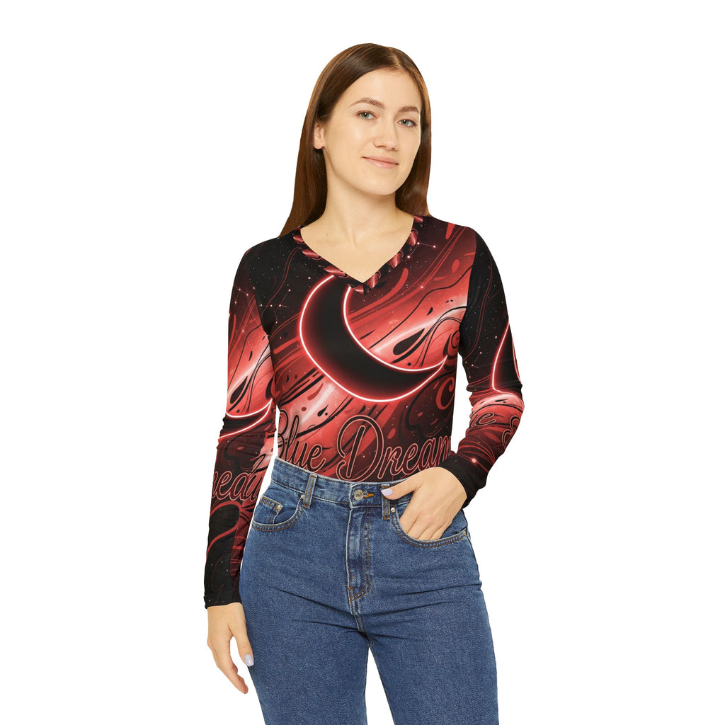 Women's Long Sleeve V-neck Shirt (AOP)