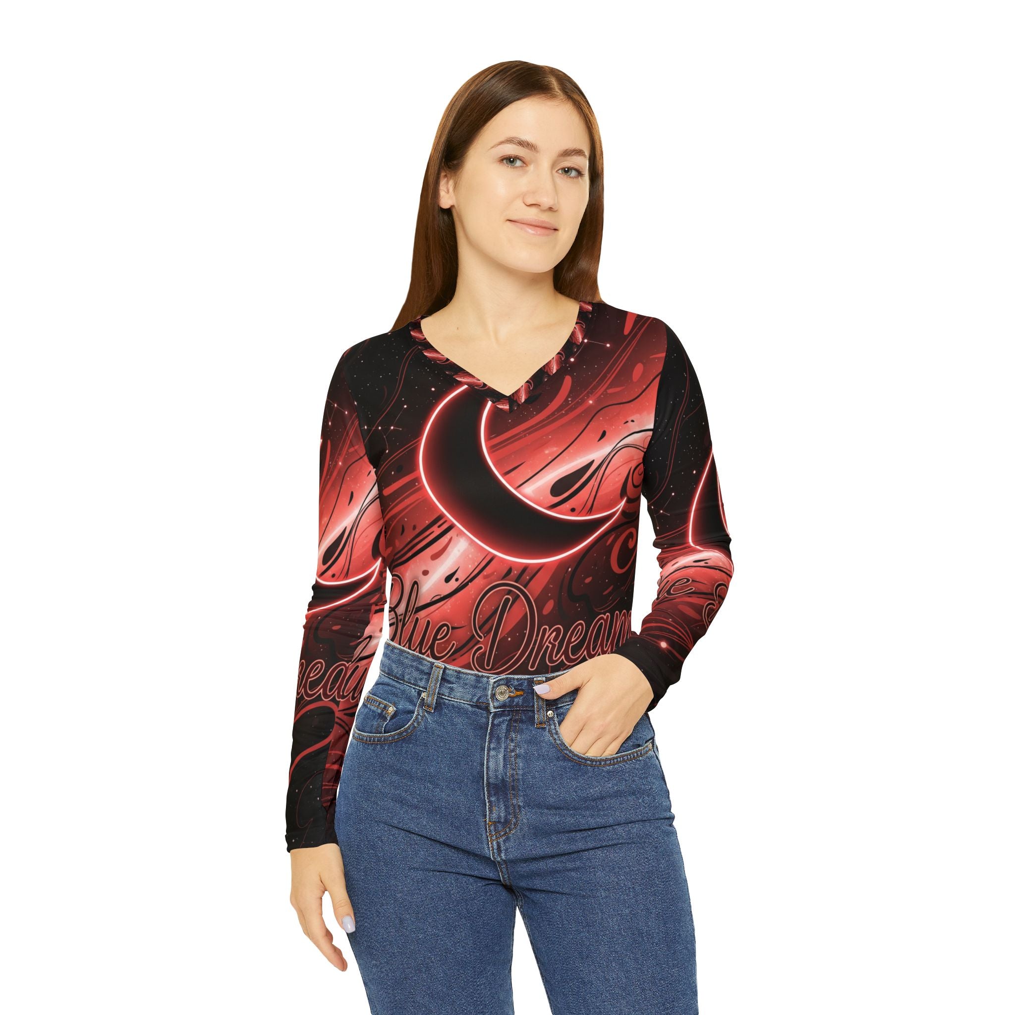 Women's Long Sleeve V-neck Shirt (AOP)