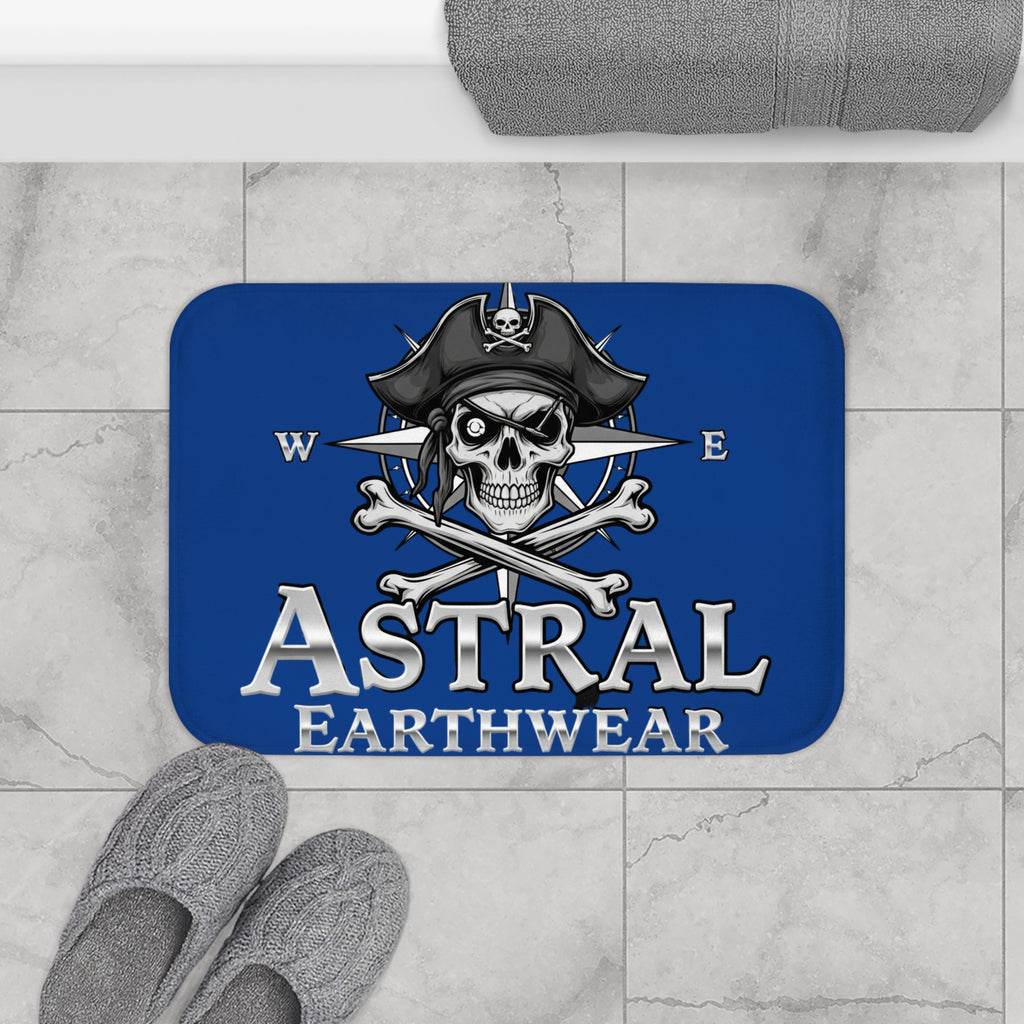 Pirate-Themed Bath Mat, Nautical Decor for Beach Lovers, Unique Bathroom Gift, Pirate Skull Design for Home, Funny Bathroom Accessories