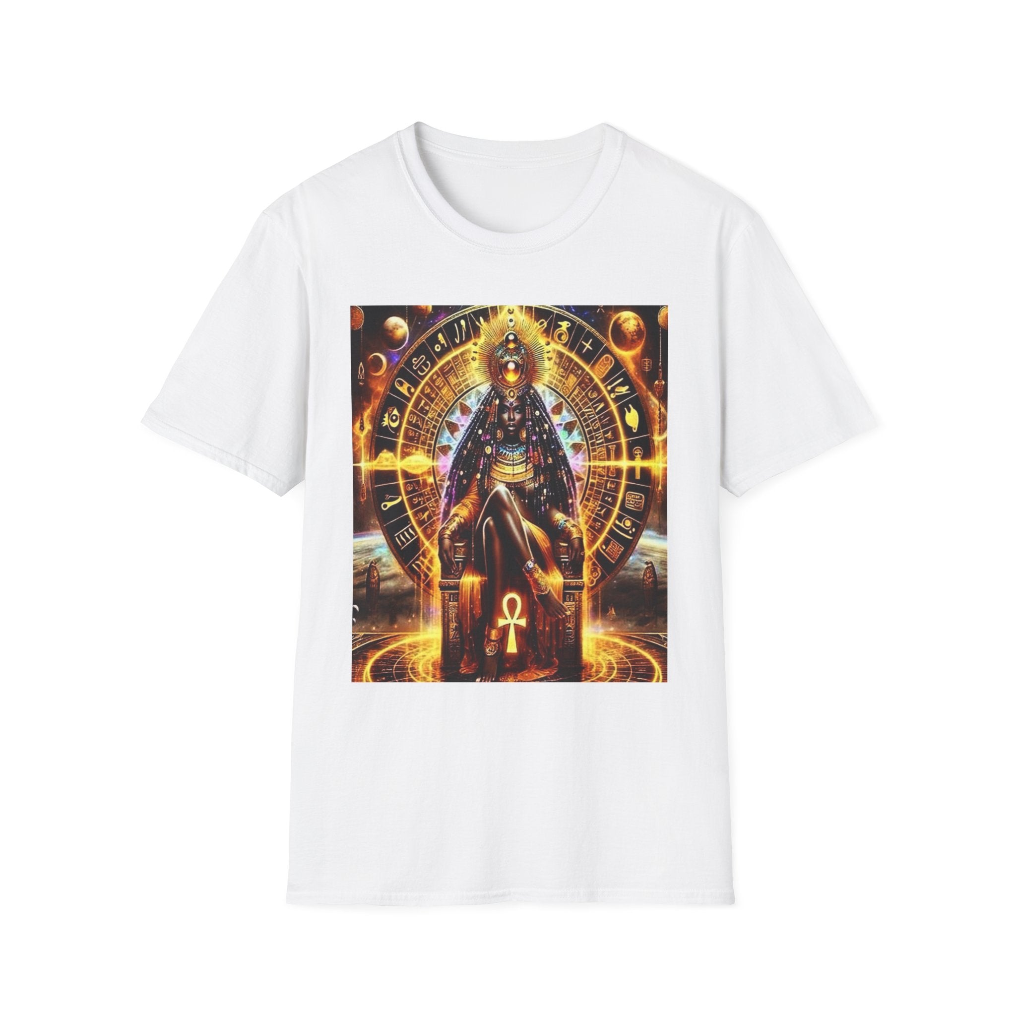 Cosmic Vibes Unisex T-Shirt, Spiritual Tee, Ankh Design Shirt, Festival Wear, Gift for Mystic Souls, Meditation Apparel
