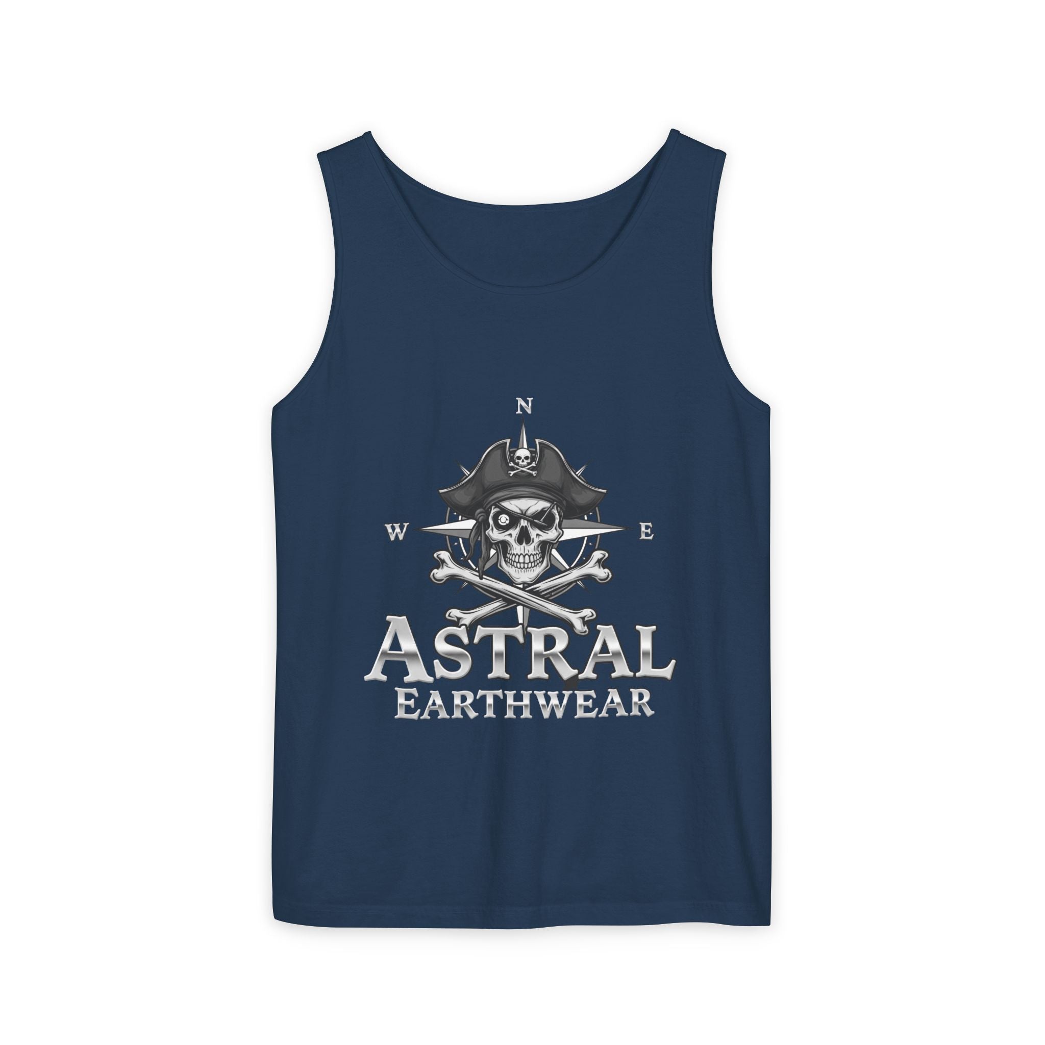 Pirate-Themed Unisex Tank Top | Casual Summer Wear, Beachwear, Gift for Adventurers, Festival Outfit, Astral Earthwear