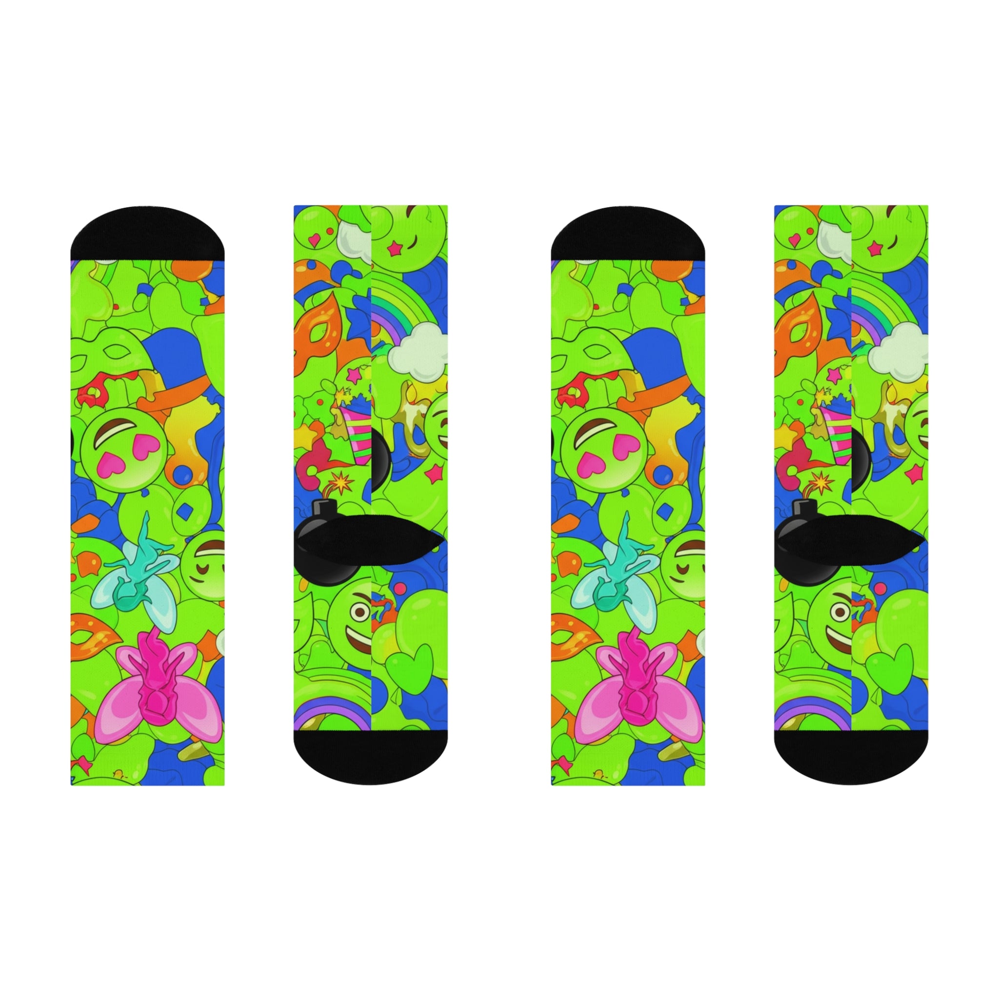 Vibrant Cushioned Crew Socks for Fun Loving Spirits | Funky Gift, Colorful Fashion, Everyday Wear, Quirky Style, Playful Accessories