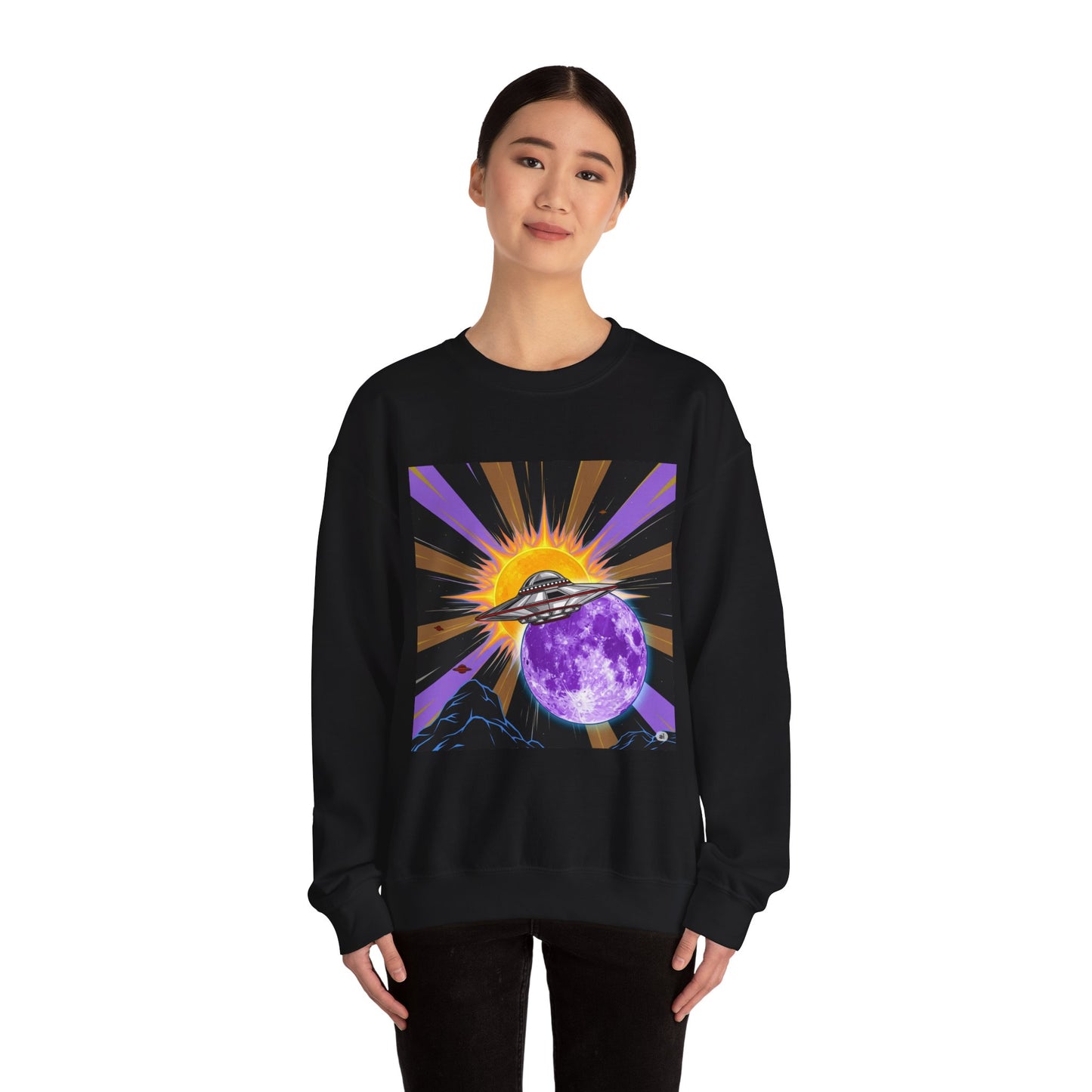 Cosmic Vibes Crewneck Sweatshirt, UFO Graphic Sweatshirt, Unisex Space Sweatshirt, Retro Astronaut Apparel, Gifts for Space Lovers, [...]