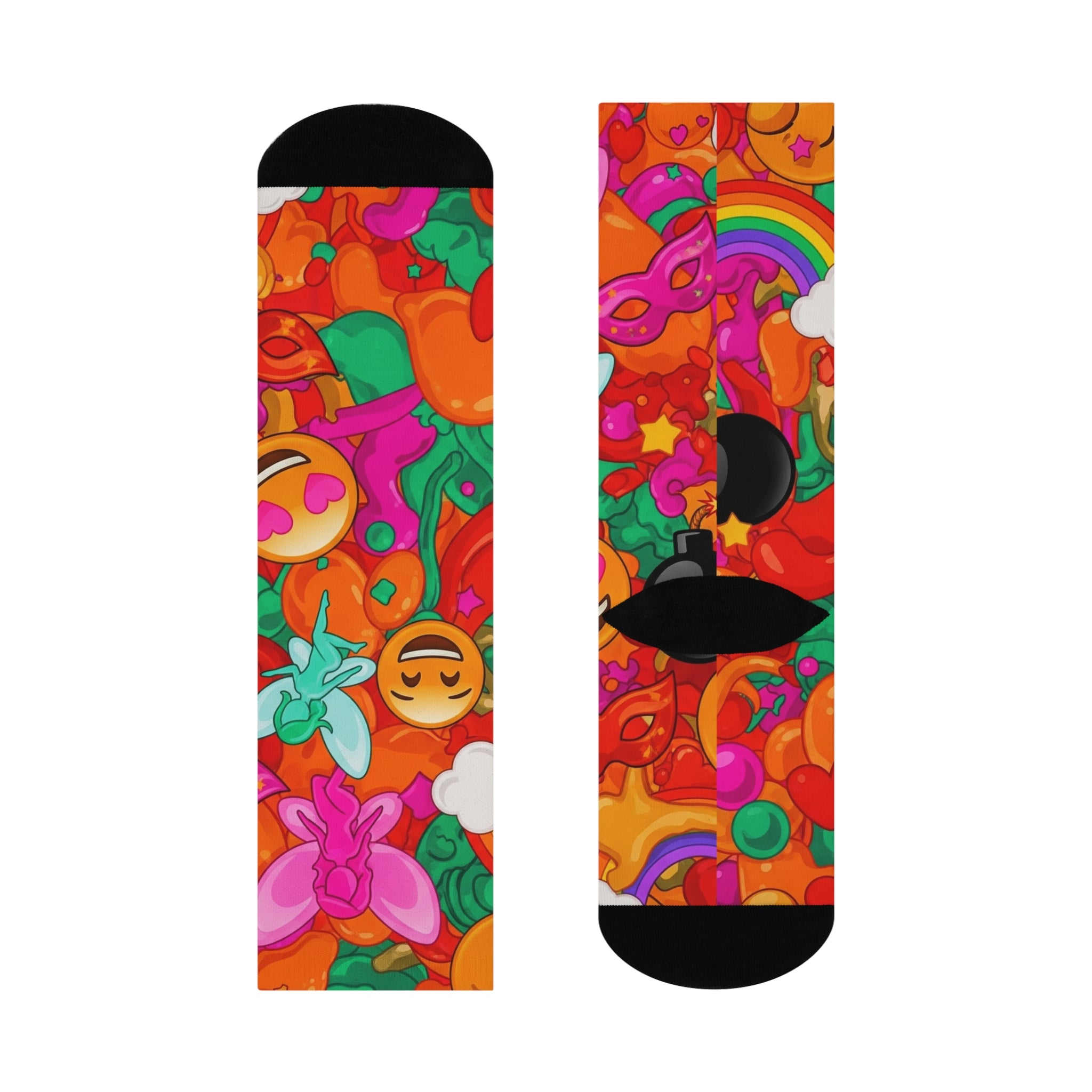 Colorful Emoji Cushioned Crew Socks | Fun Gift for Teens, Cozy Everyday Wear, Festive Party Socks, Unique Stocking Stuffer, Expression [...]