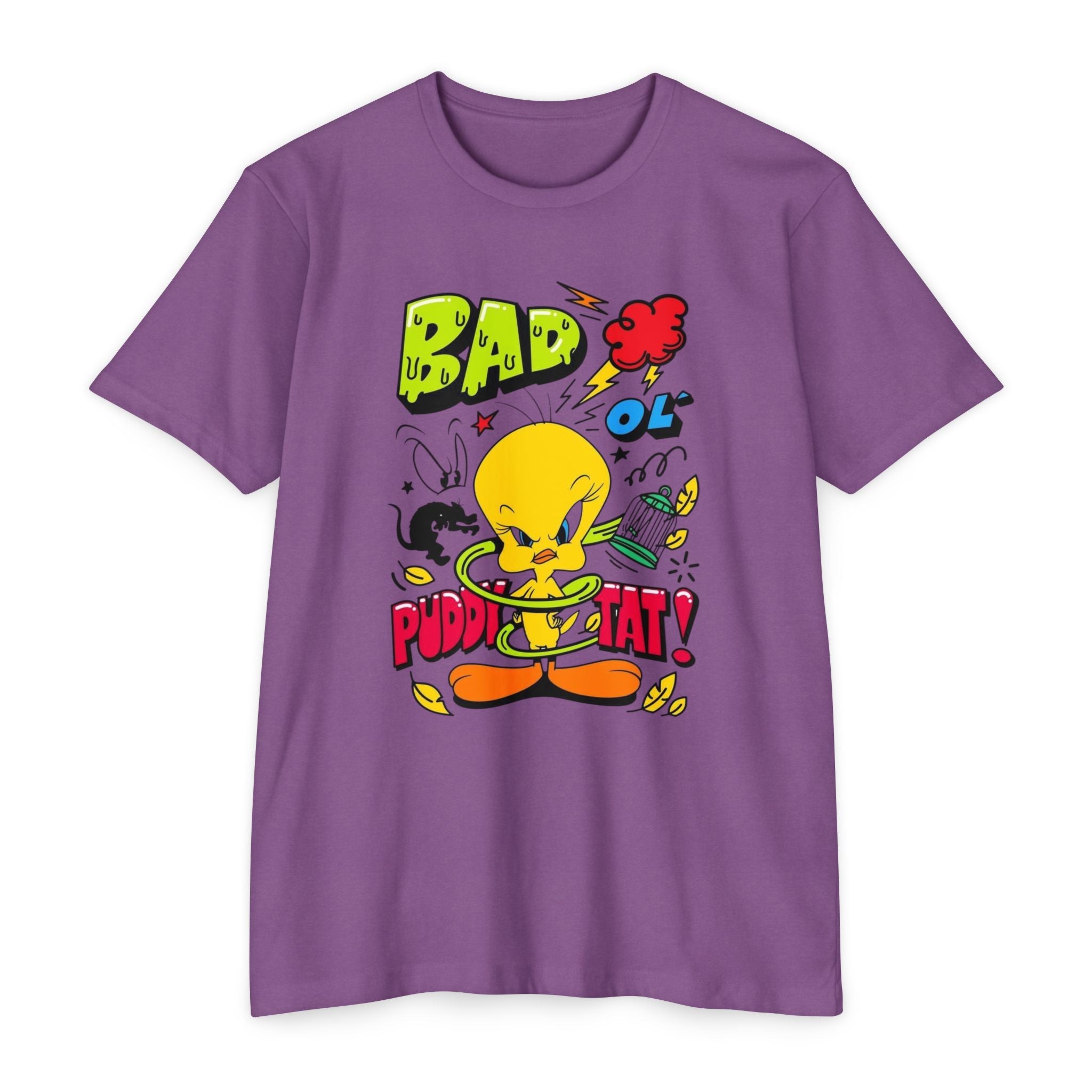 Bad Ol' Puddy Tat T-shirt, Unisex Jersey Tee, Vintage Cartoon Top, Fun Graphic Tee, Quirky Gift for Fans, Retro Style Apparel