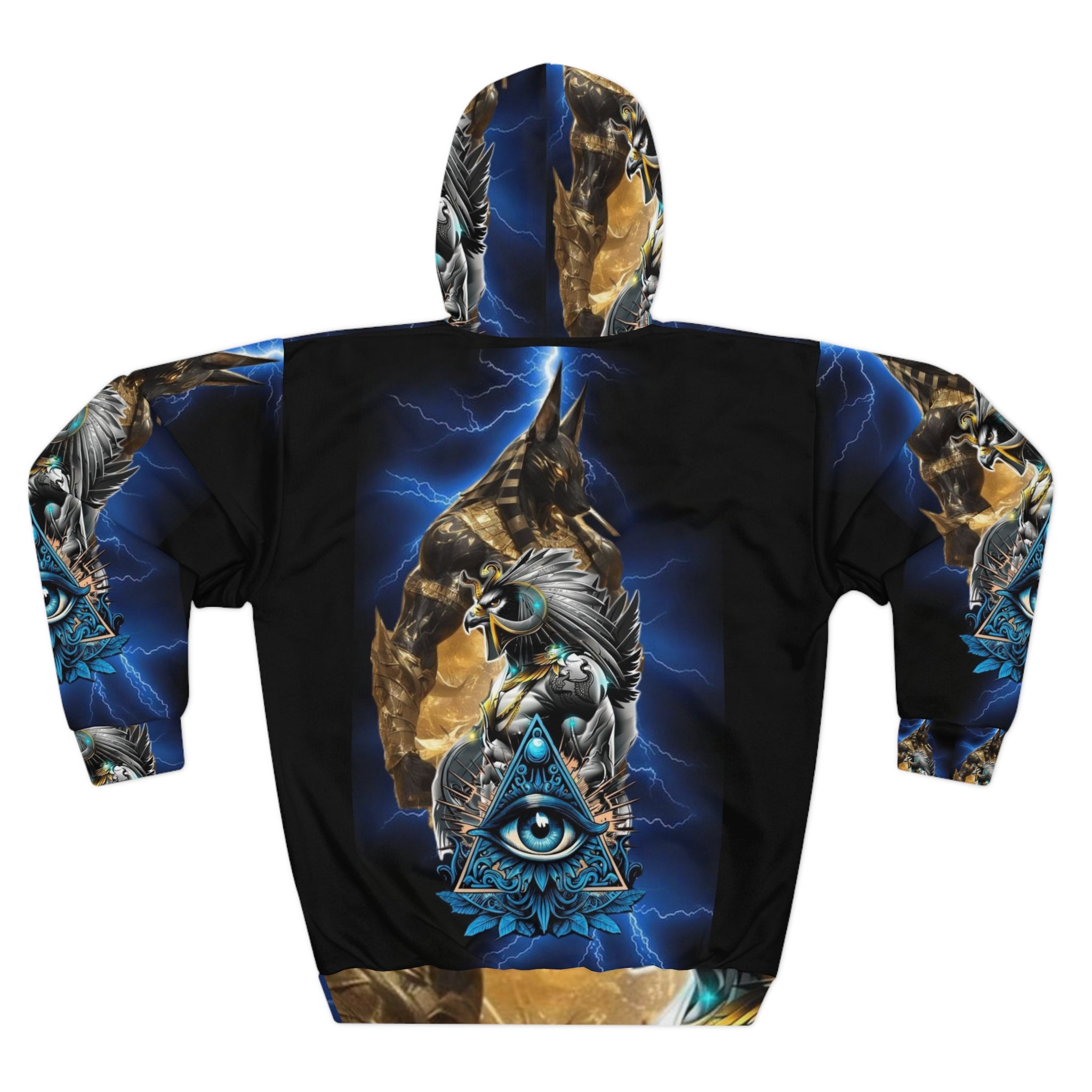 Mystical Wolf Hoodie - Unisex AOP Pullover for Nature Lovers, Cozy Hooded Sweatshirt, Unique Gift for Adventurers, Festival Wear, Eye Design