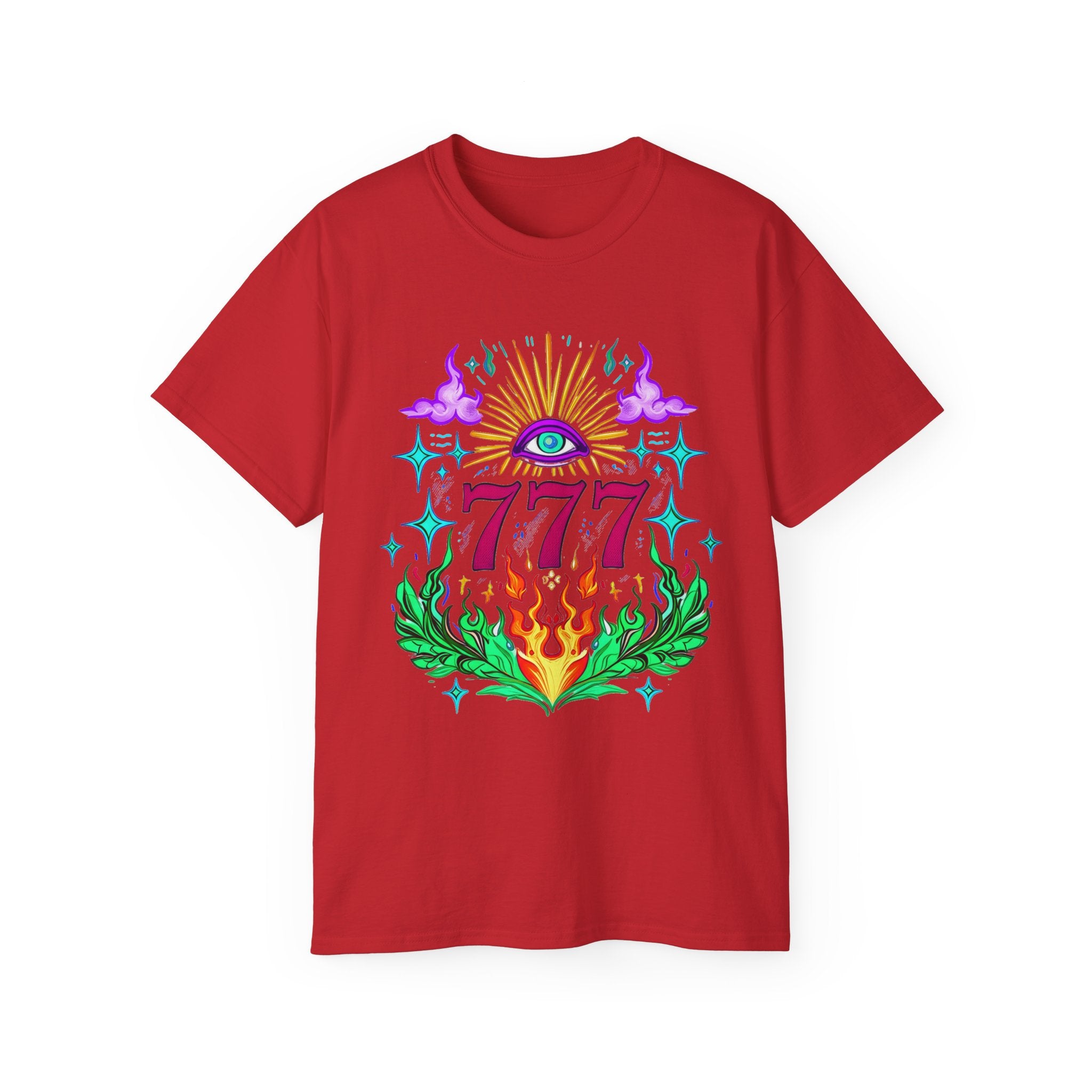 Mystical 777 Graphic Tee - Unisex Retro Spiritual Shirt, Gift for Tarot Lovers, Festival Wear, Casual Boho Top, Unique Art Tee