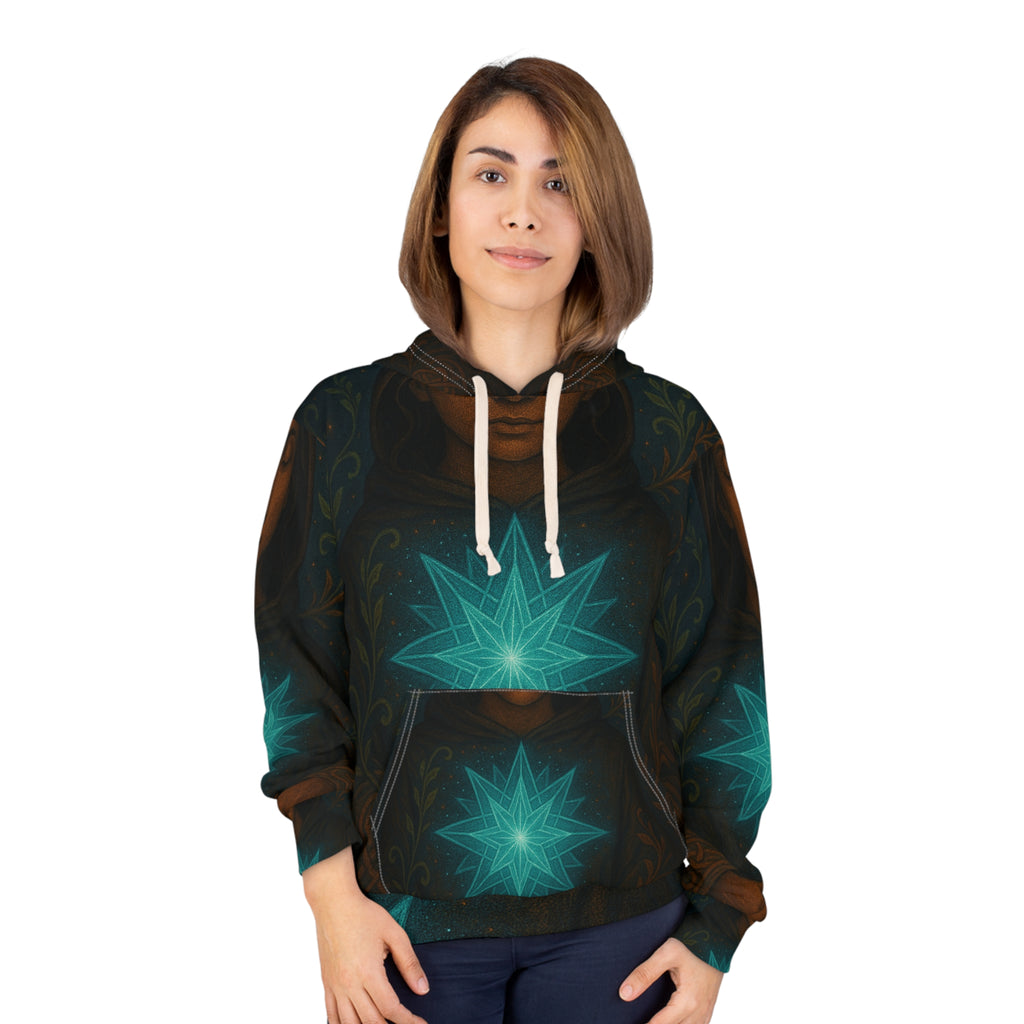 Mystical Star Unisex Pullover Hoodie, Cozy Fashion, Spiritual Gifts, Festival Wear, Yoga Apparel, Everyday Comfort