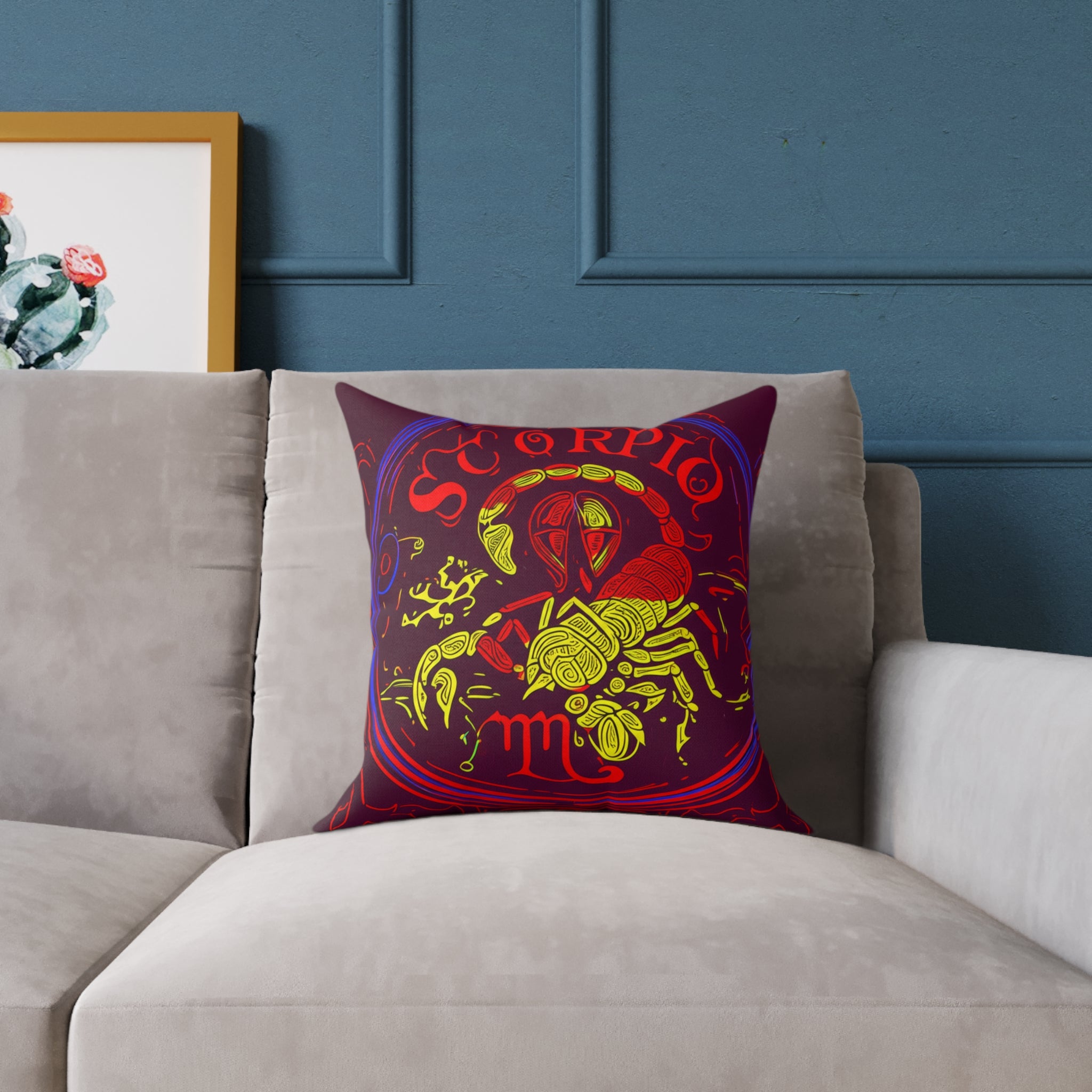 Scorpio Zodiac Canvas Pillow | Astrology Home Decor, Gift for Astrologers, Horoscope Accent Cushion, Colorful Throw Pillow