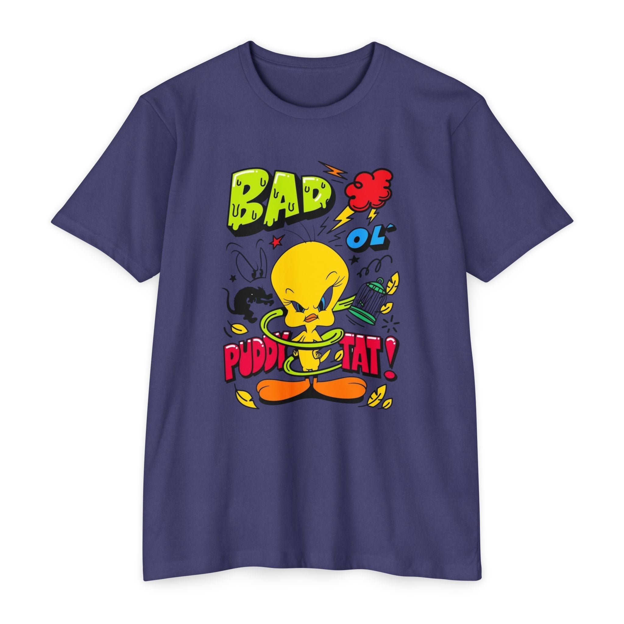 Bad Ol' Puddy Tat T-shirt, Unisex Jersey Tee, Vintage Cartoon Top, Fun Graphic Tee, Quirky Gift for Fans, Retro Style Apparel